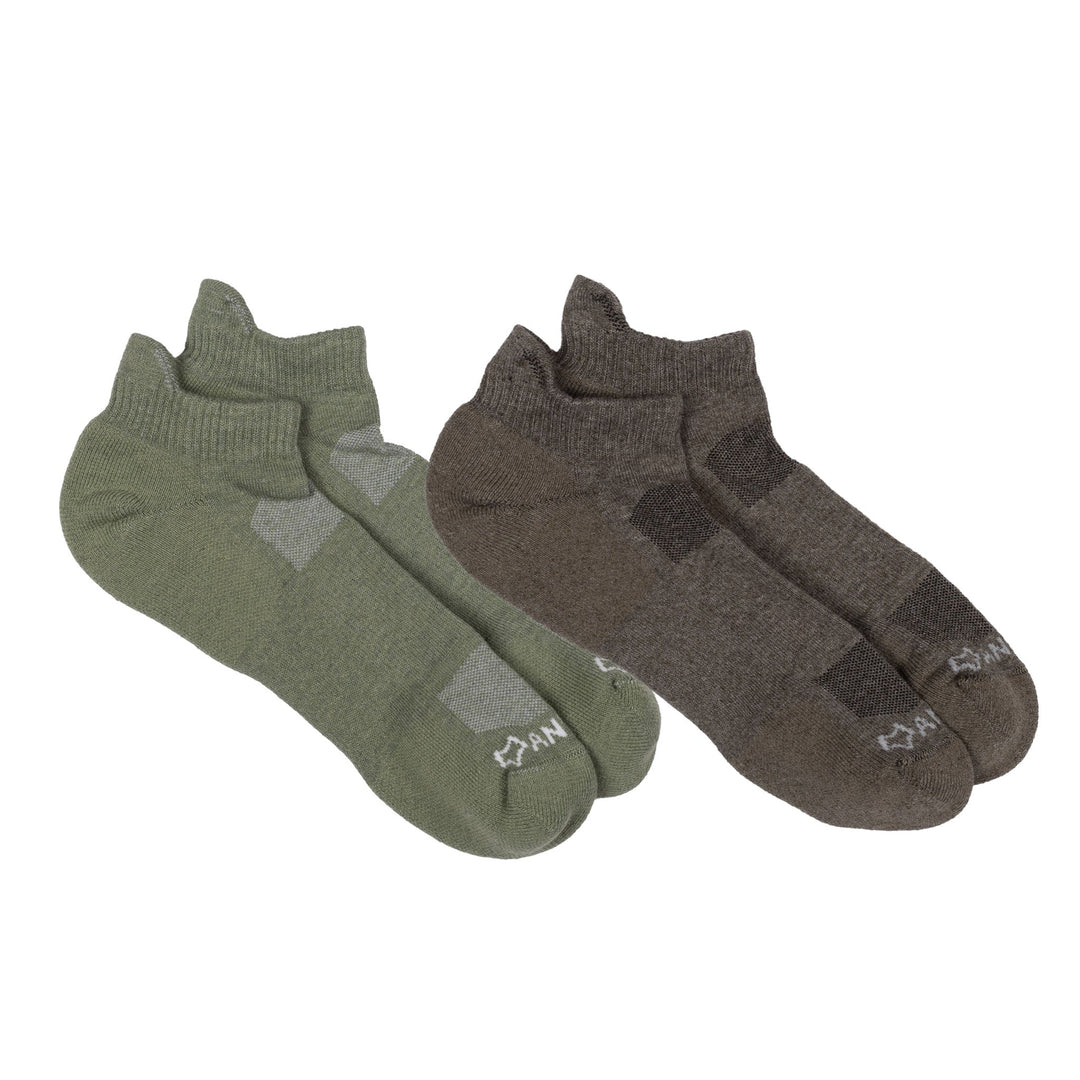 Anywear Essential Lightweight Ankle Sock - 2 Pack Field/Iron S/M - Fox River