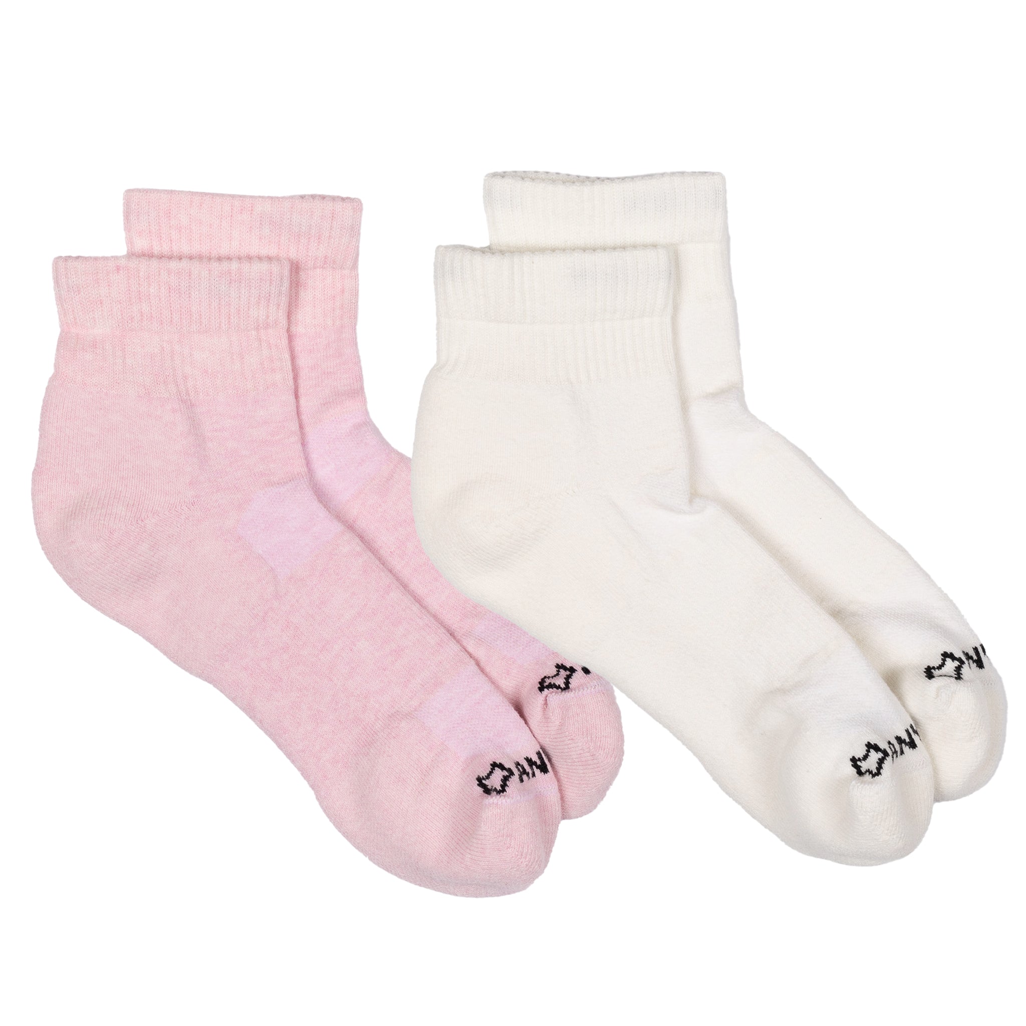 Anywear Essential Lightweight Quarter Crew Sock - 2 Pack Petal/Cloud S/M - Fox River