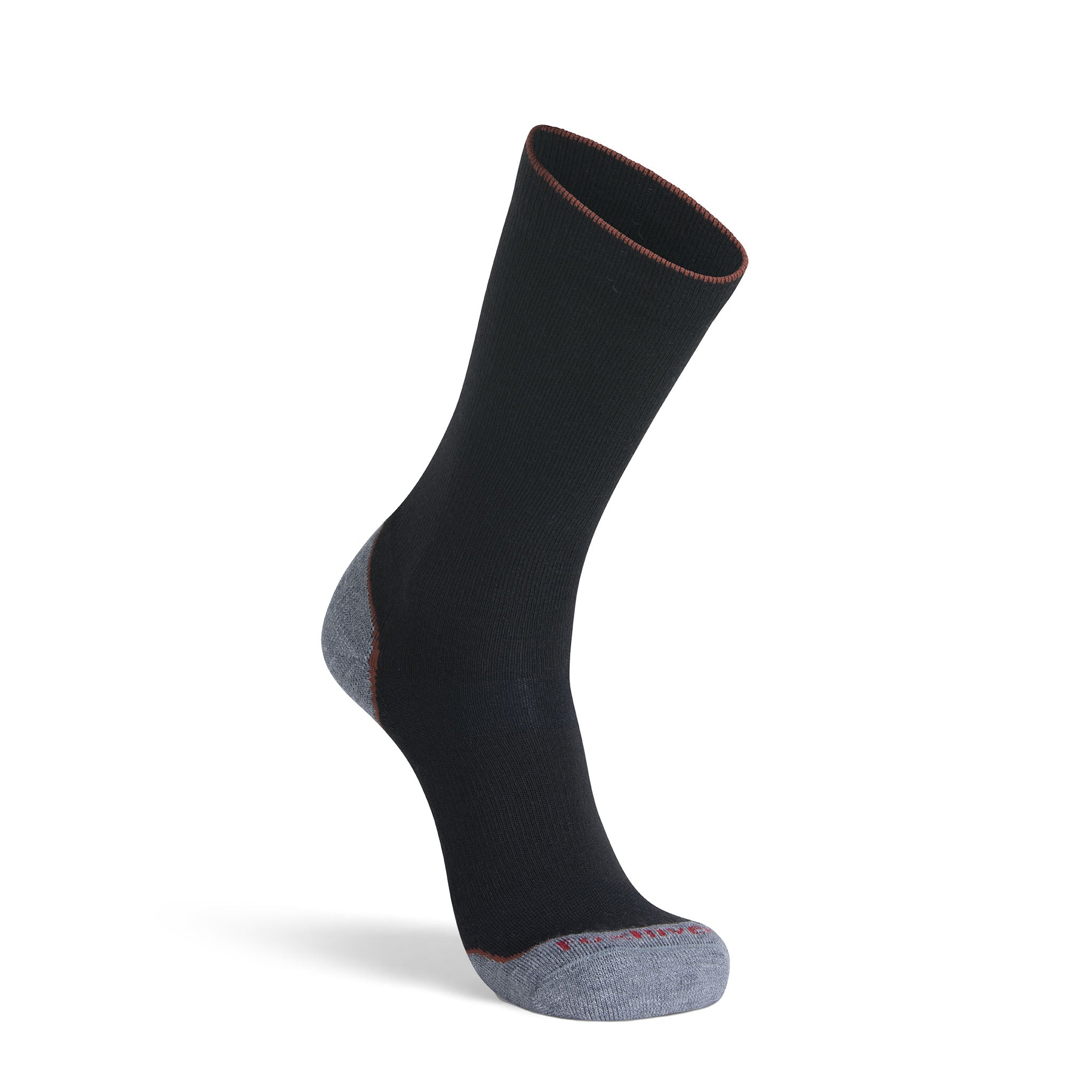 Men's Basecamp 2.0 Lightweight Crew Hiking Sock Black Medium - Fox River