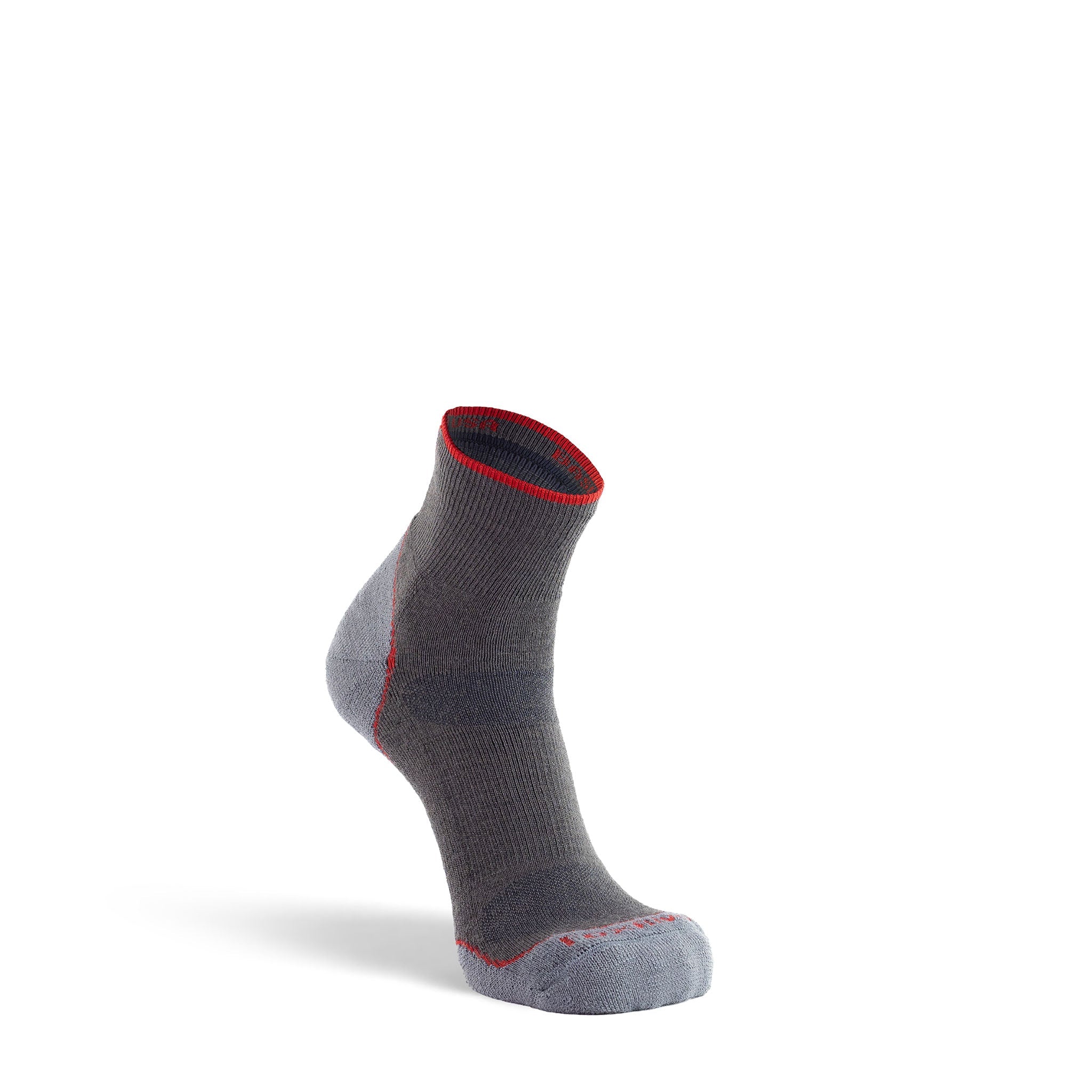 Men's Basecamp 2.0 Lightweight Quarter Crew Hiking Sock Charcoal Medium - Fox River