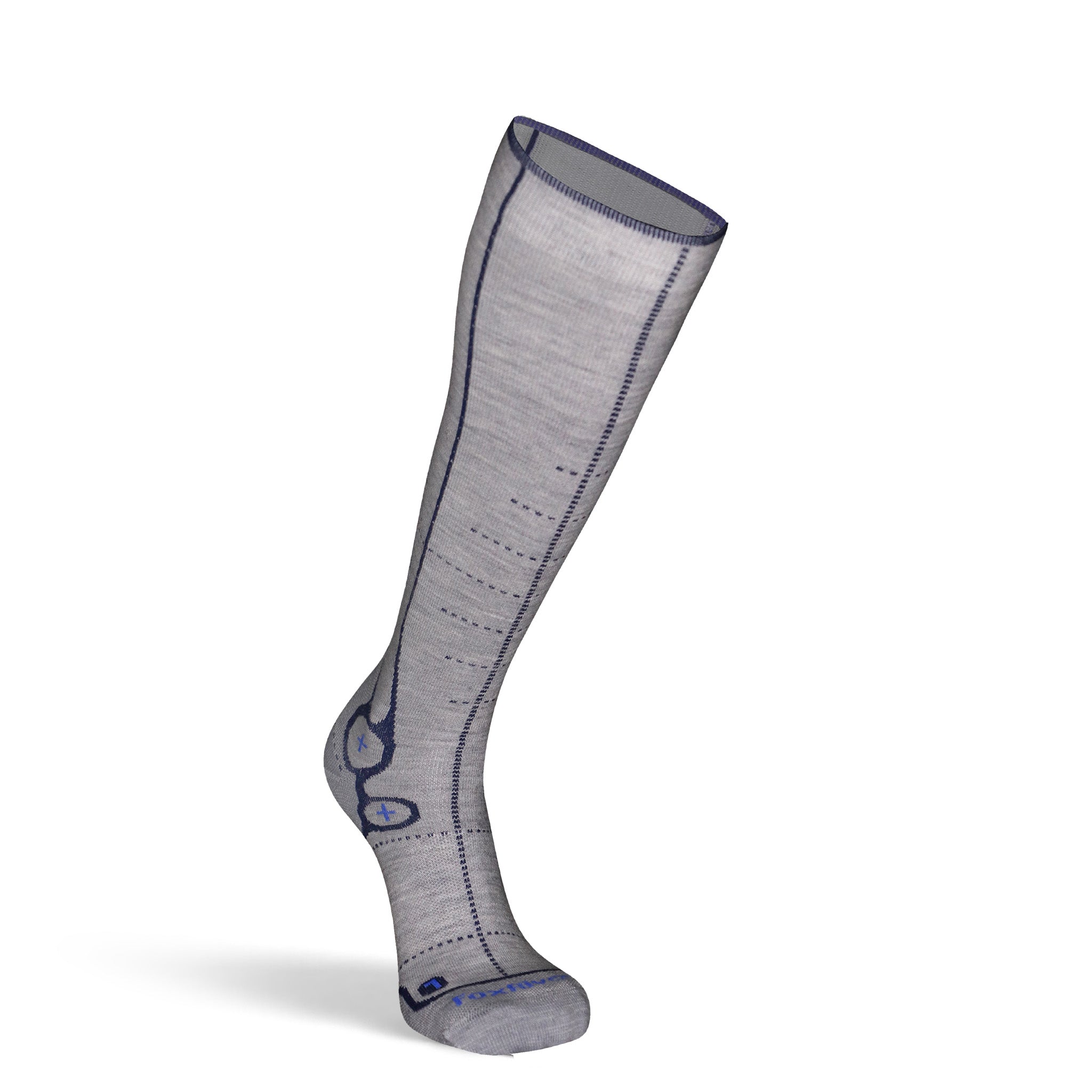 Men's Bootfitter Elite Ultra-Lightweight Over-the-Calf Socks Ski and Snowboard Sock Grey Medium - Fox River
