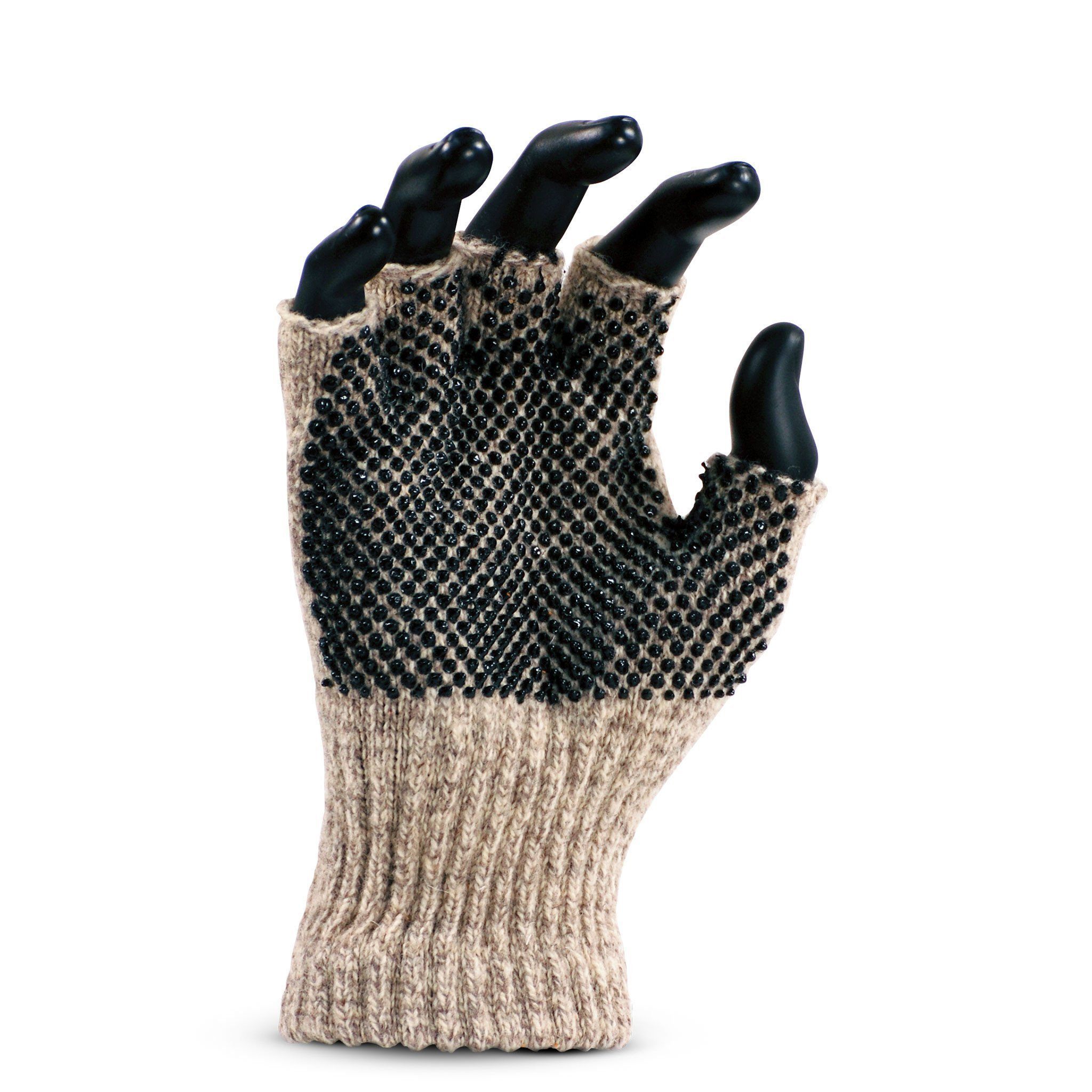 Fox River Fingerless Gripper Gloves, Brown Tweed, L