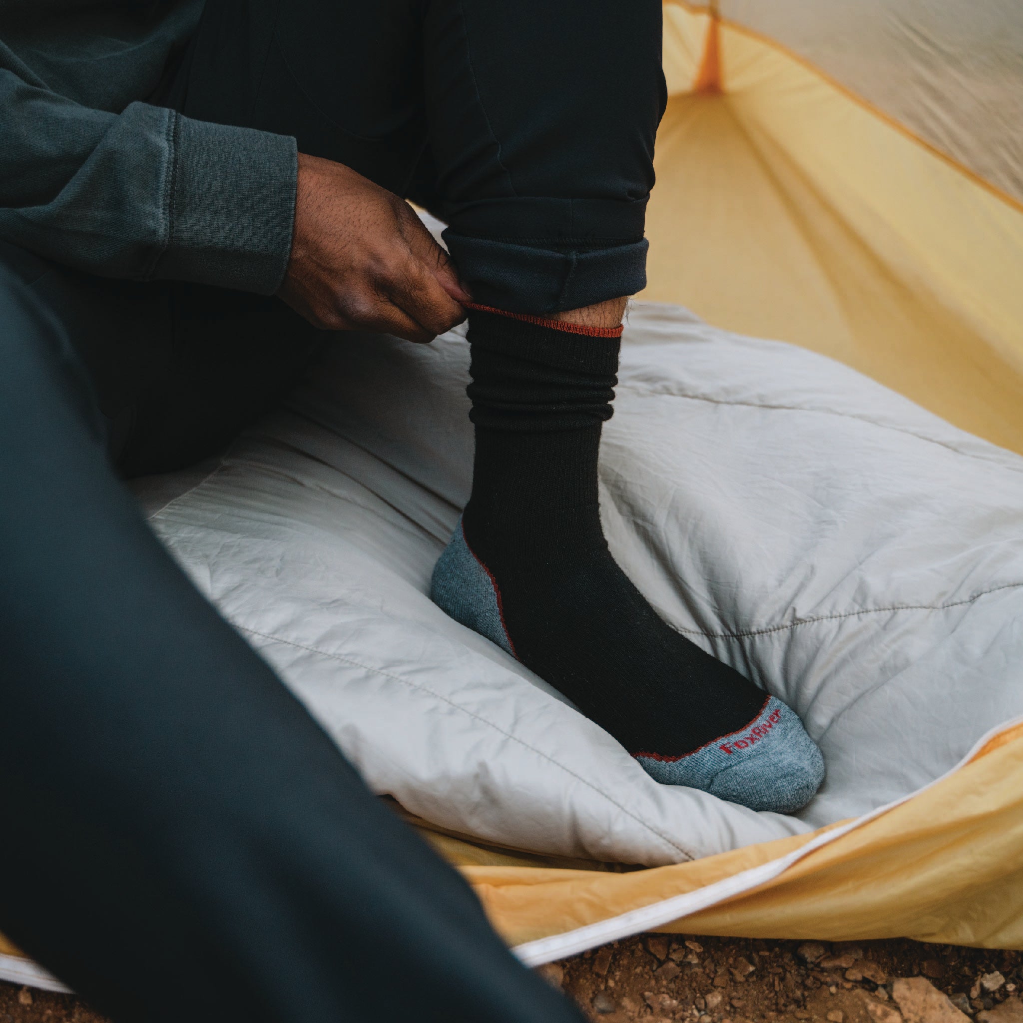 Hike Basecamp 2.0 Lightweight Crew Grey/Olive Medium - Fox River