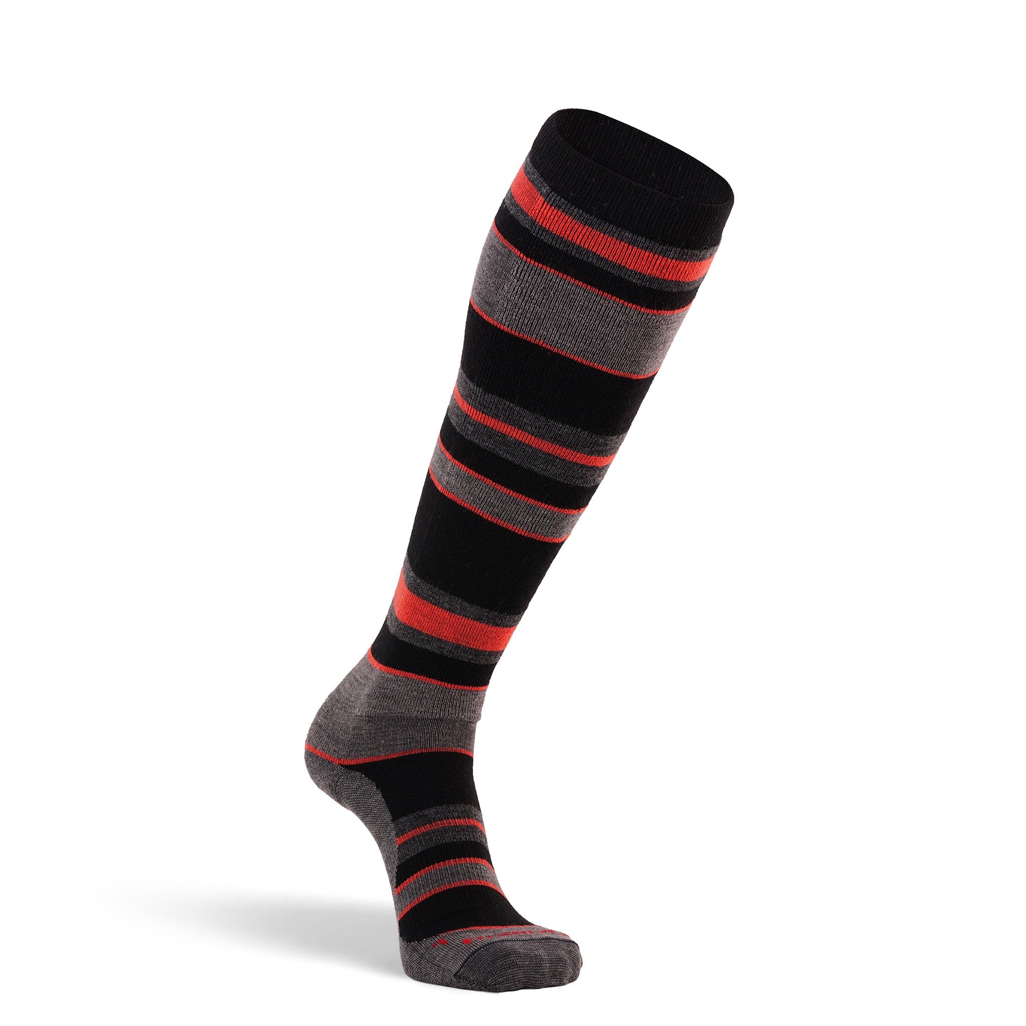 Men's Lift Lightweight Over-The-Calf Ski and Snowboard Sock Black/Orange Large - Fox River