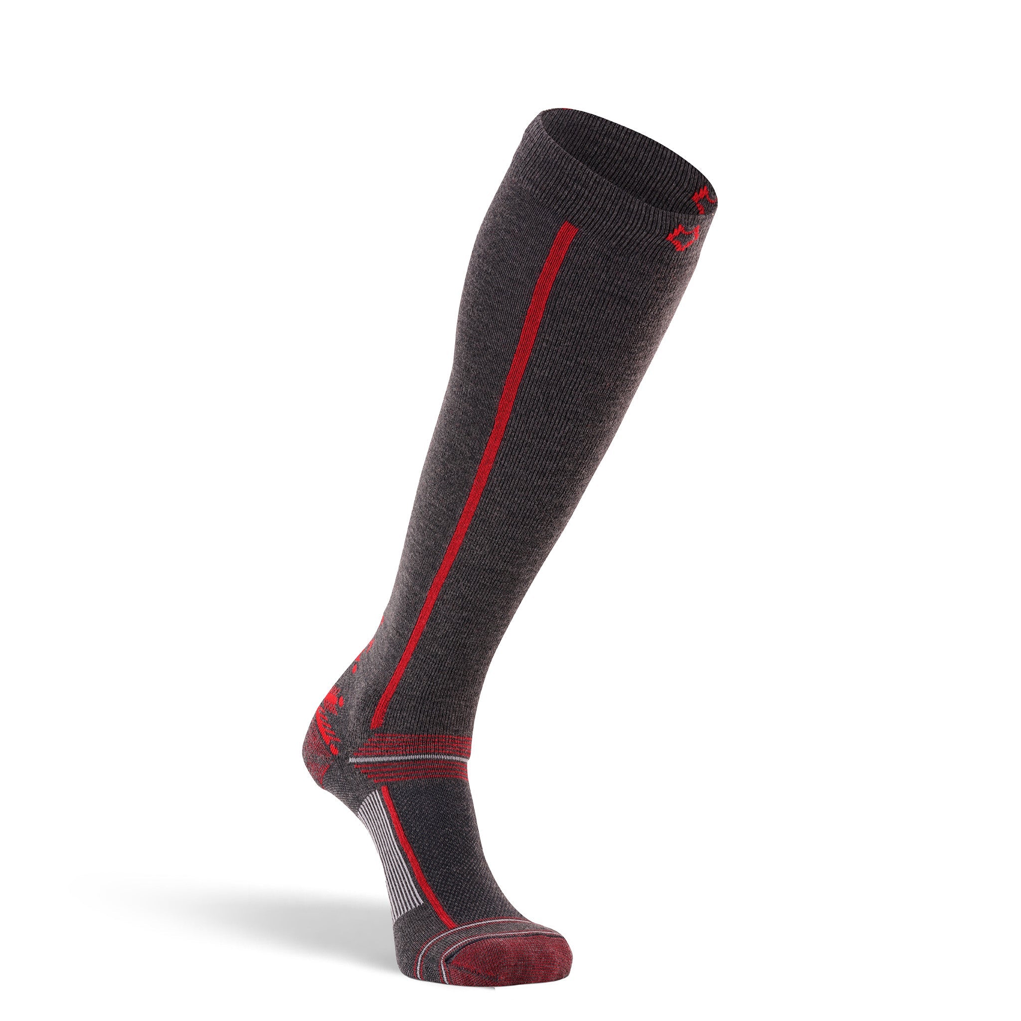 Men's Zermatt Lightweight Over-the-Calf Ski and Snowboard Sock Charcoal Medium - Fox River