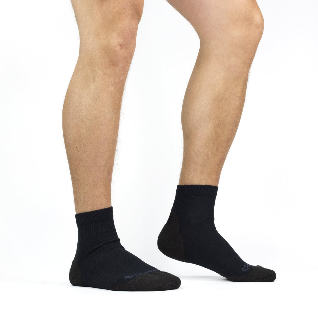 Military Physical Trainer Lightweight Quarter Crew - 2 Pack Black Medium - Fox River