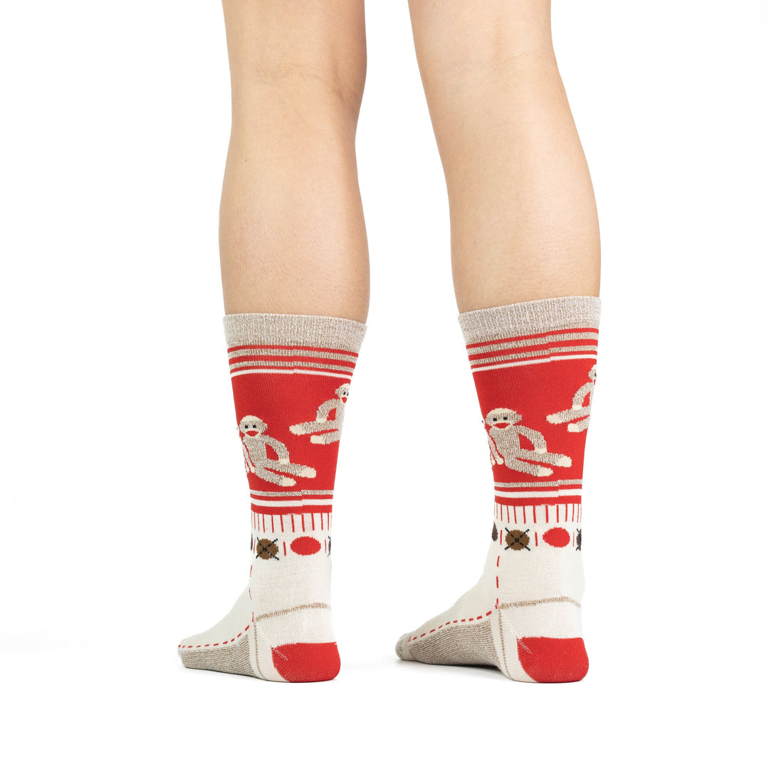 Monkey Friends Ultra-Lightweight Crew Red Small - Fox River