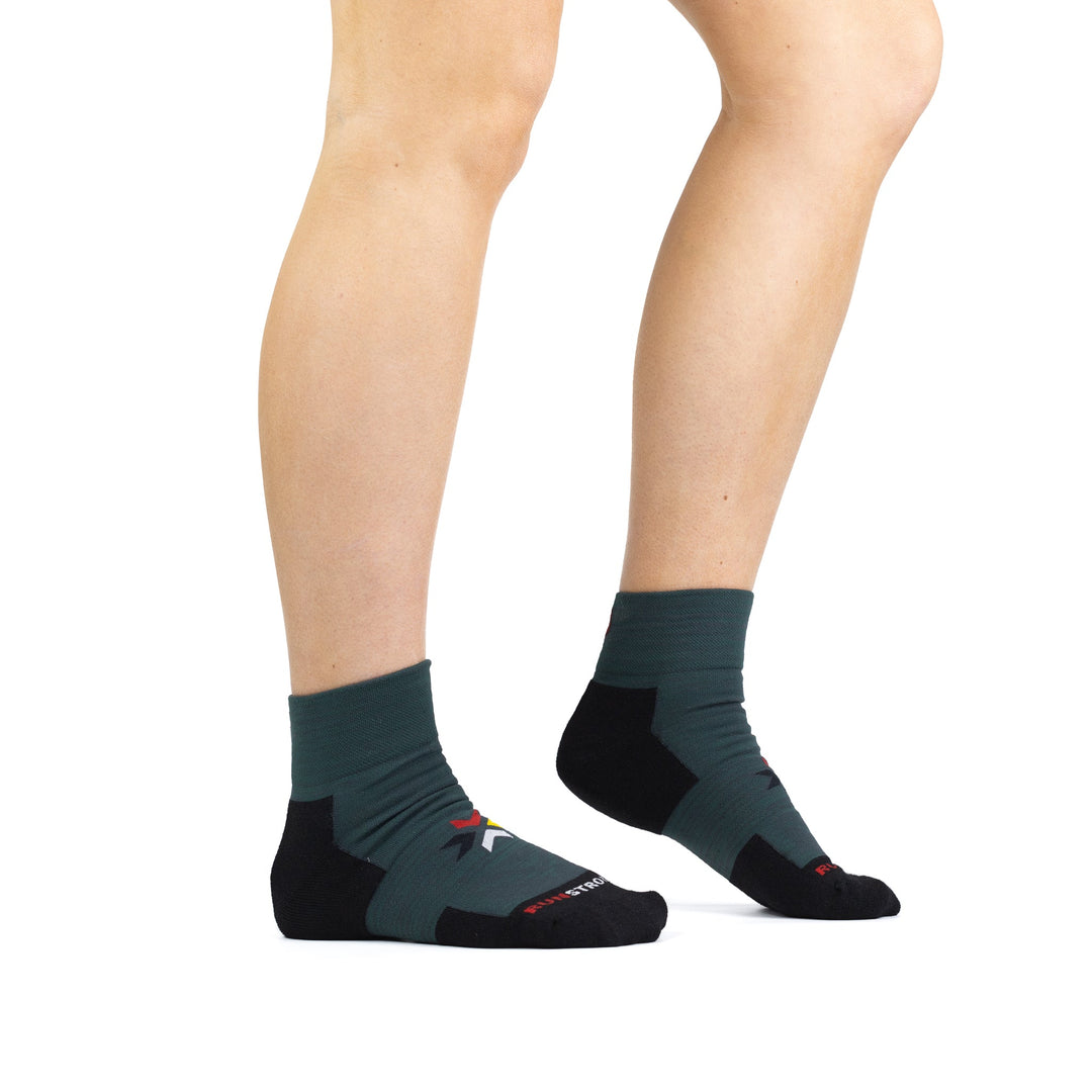 Run Mesa Lightweight Quarter Crew White Small - Fox River