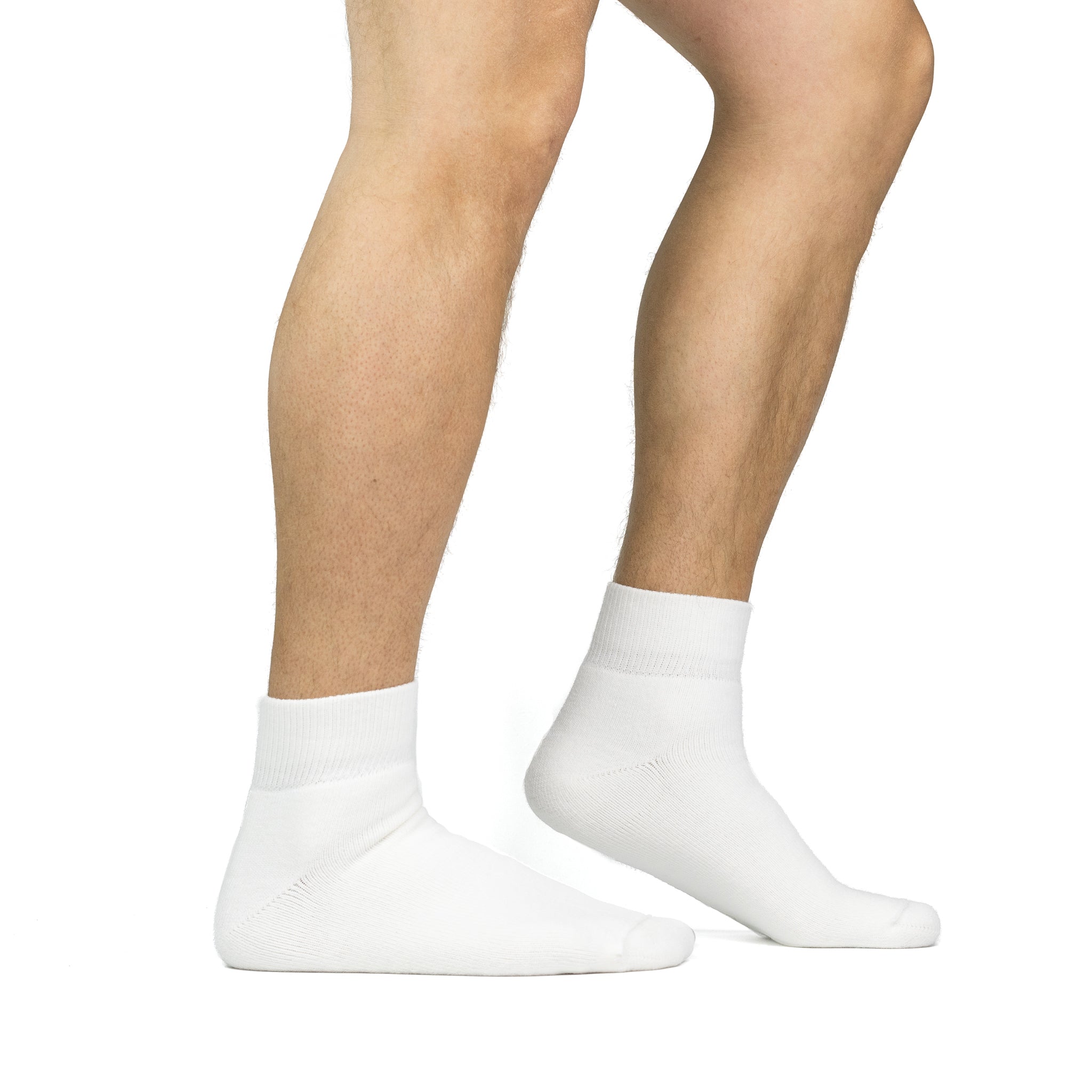 Women's 3 Pack Sensitive Feet Quarter Crew Socks - White