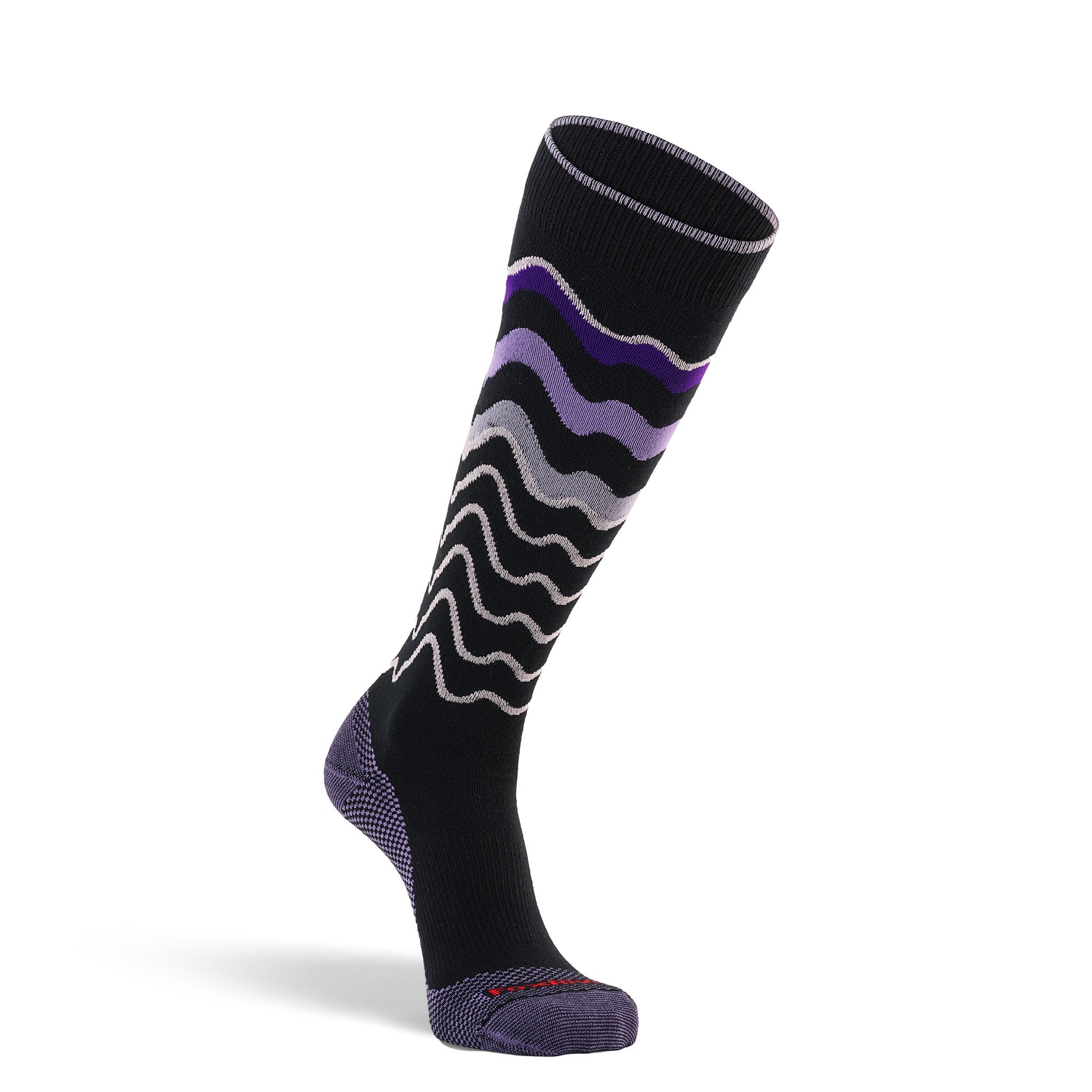 Women's Freerider Ultra-Lightweight Over-the-Calf Ski and Snowboard Sock Black Small - Fox River