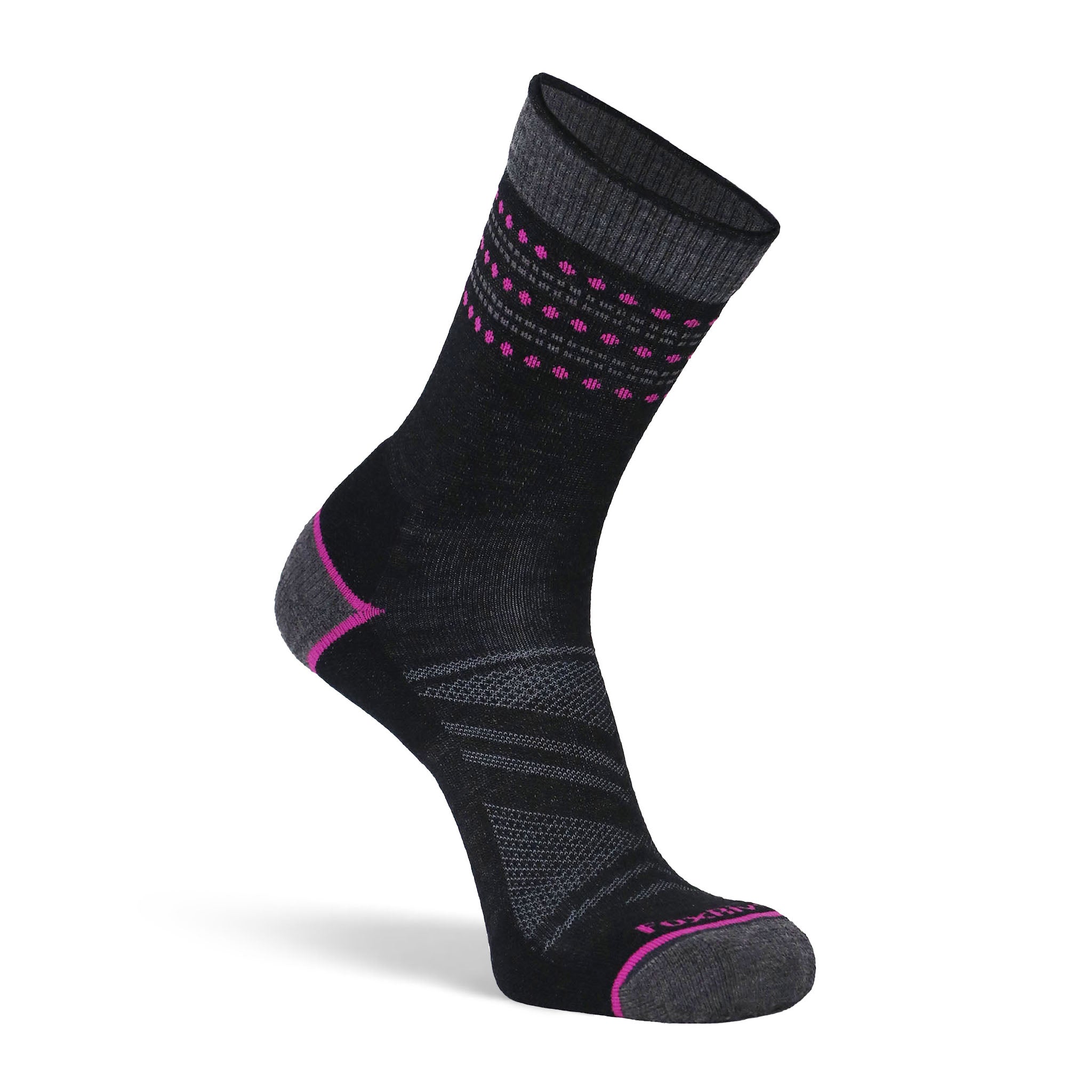 Women's Long Trail Lightweight Crew Hiking Sock Black Medium - Fox River