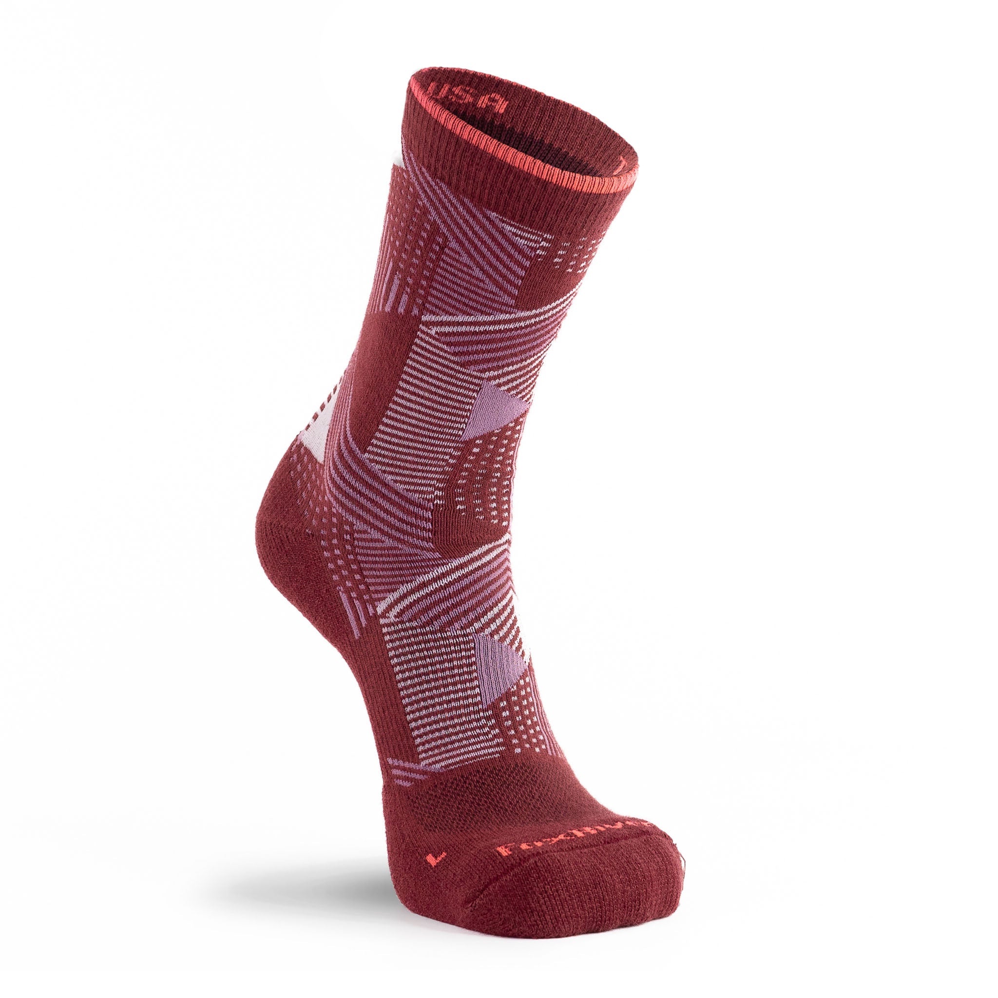 Women's Talus Lightweight Crew Hiking Sock Maroon Small - Fox River