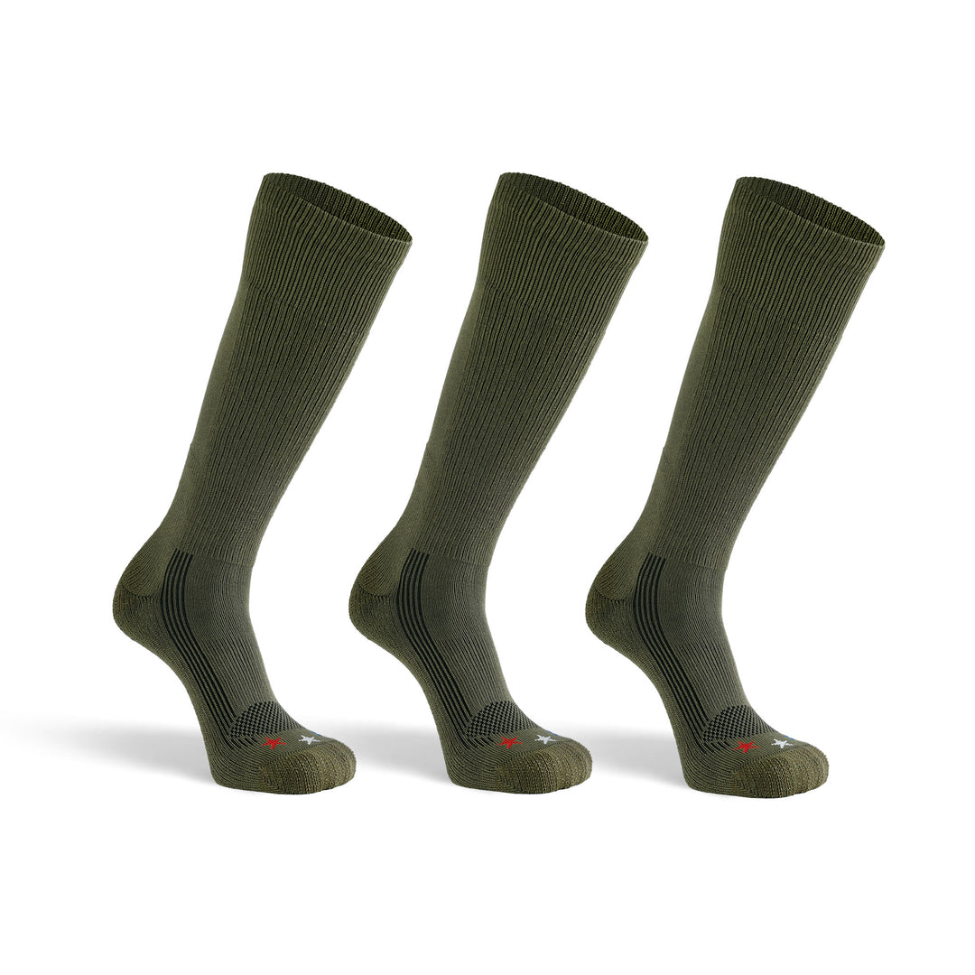 Tactical Boot Americana Lightweight Mid-Calf Military Sock Bundle - 3 Pairs
