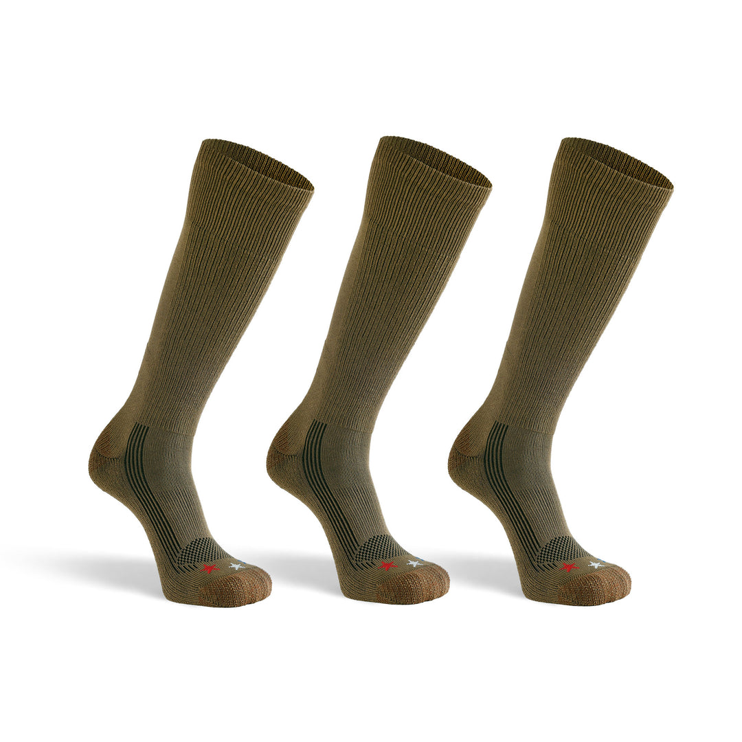 Tactical Boot Americana Lightweight Mid-Calf Military Sock Bundle - 3 Pairs