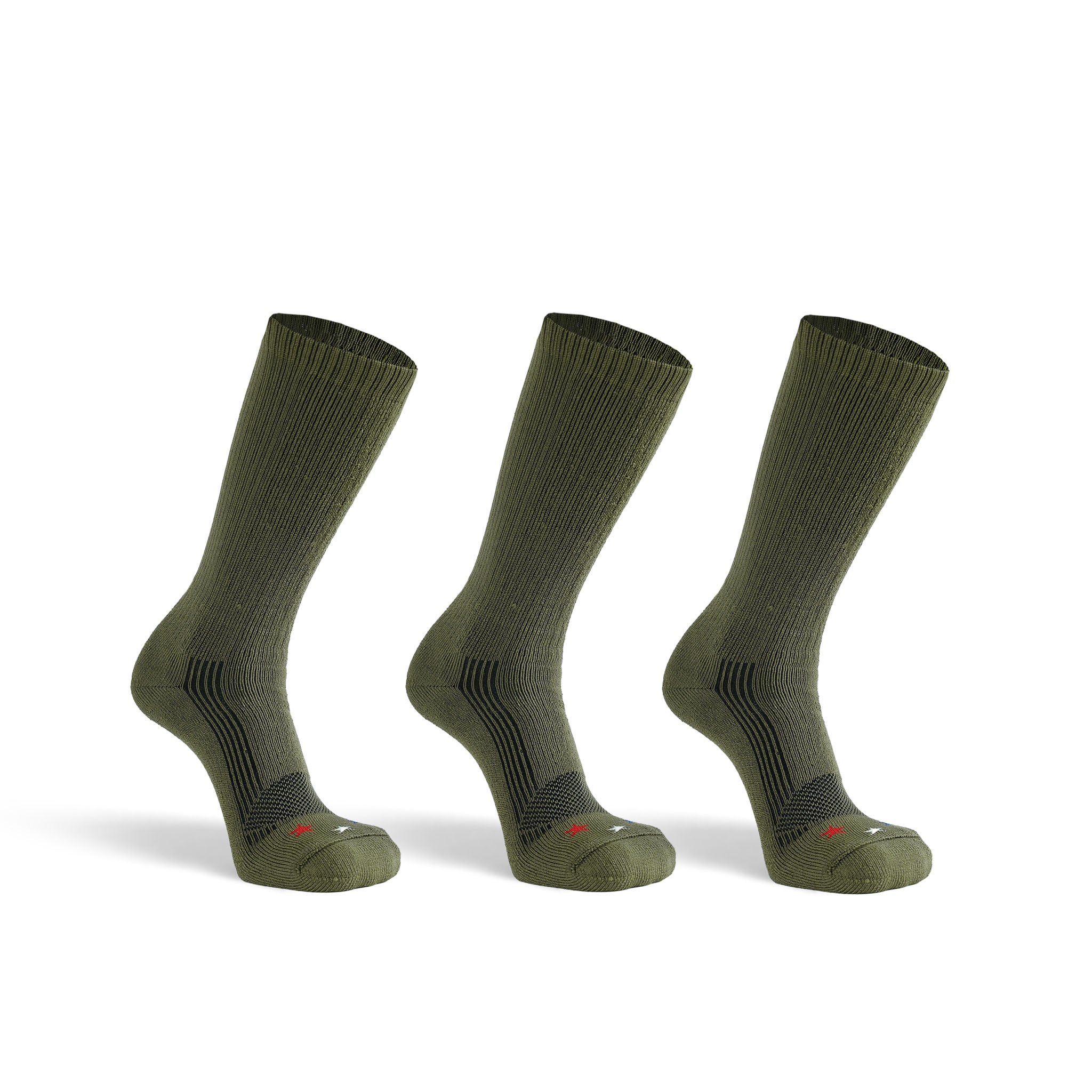 Wick Dry Maximum Americana Medium Weight Crew Military Sock Bundle - 3 Pairs