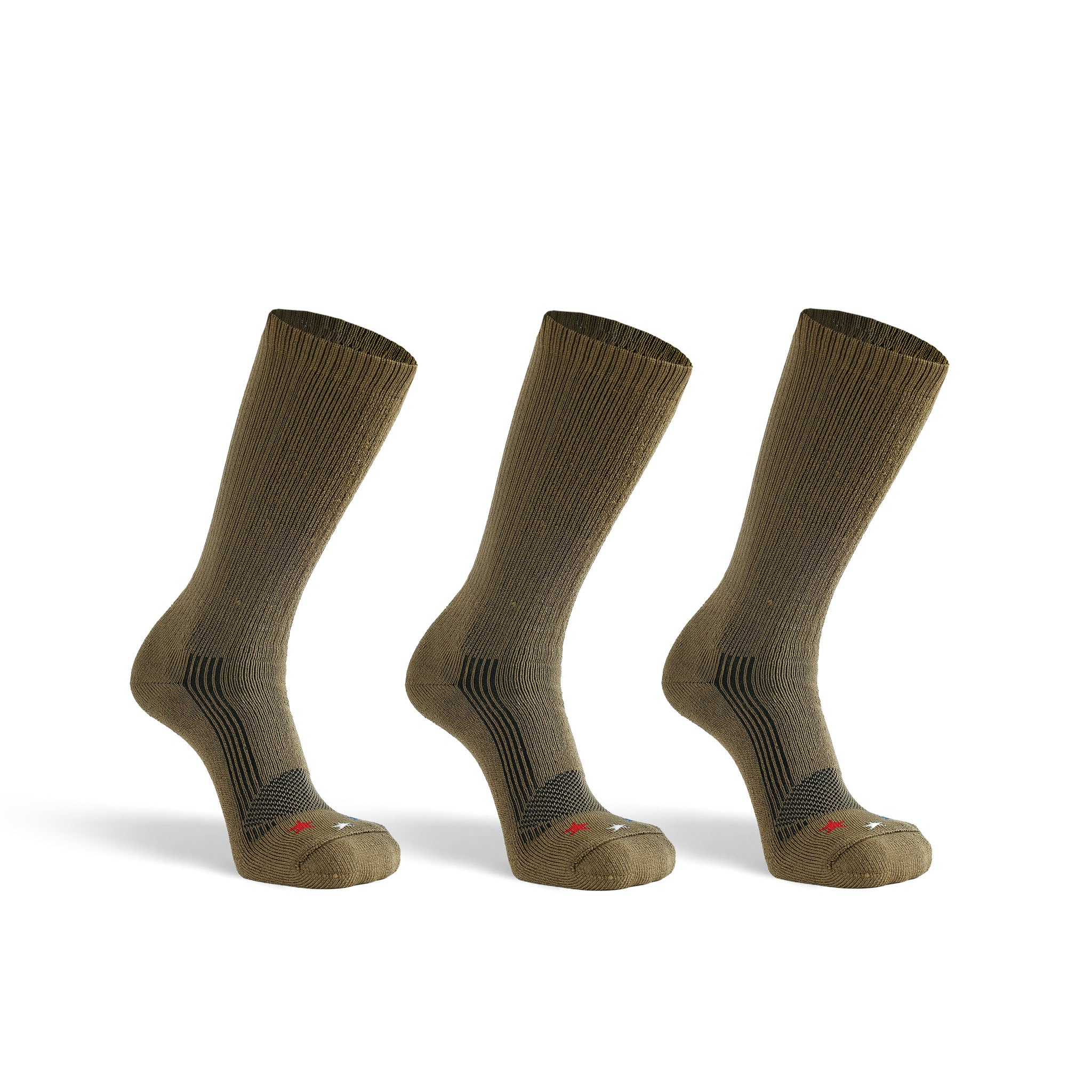 Wick Dry Maximum Americana Medium Weight Crew Military Sock Bundle - 3 Pairs
