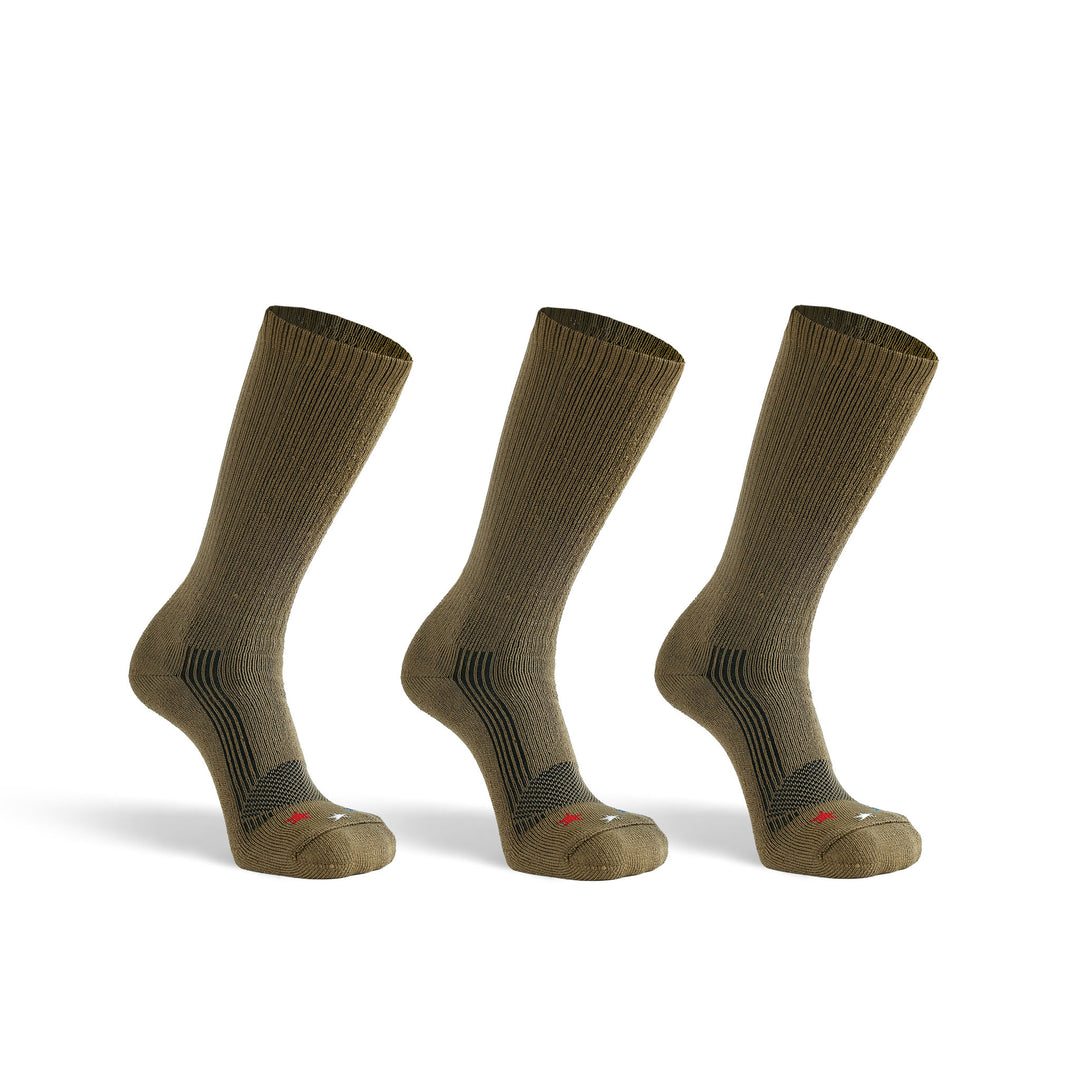 Wick Dry Maximum Americana Medium Weight Crew Military Sock Bundle - 3 Pairs