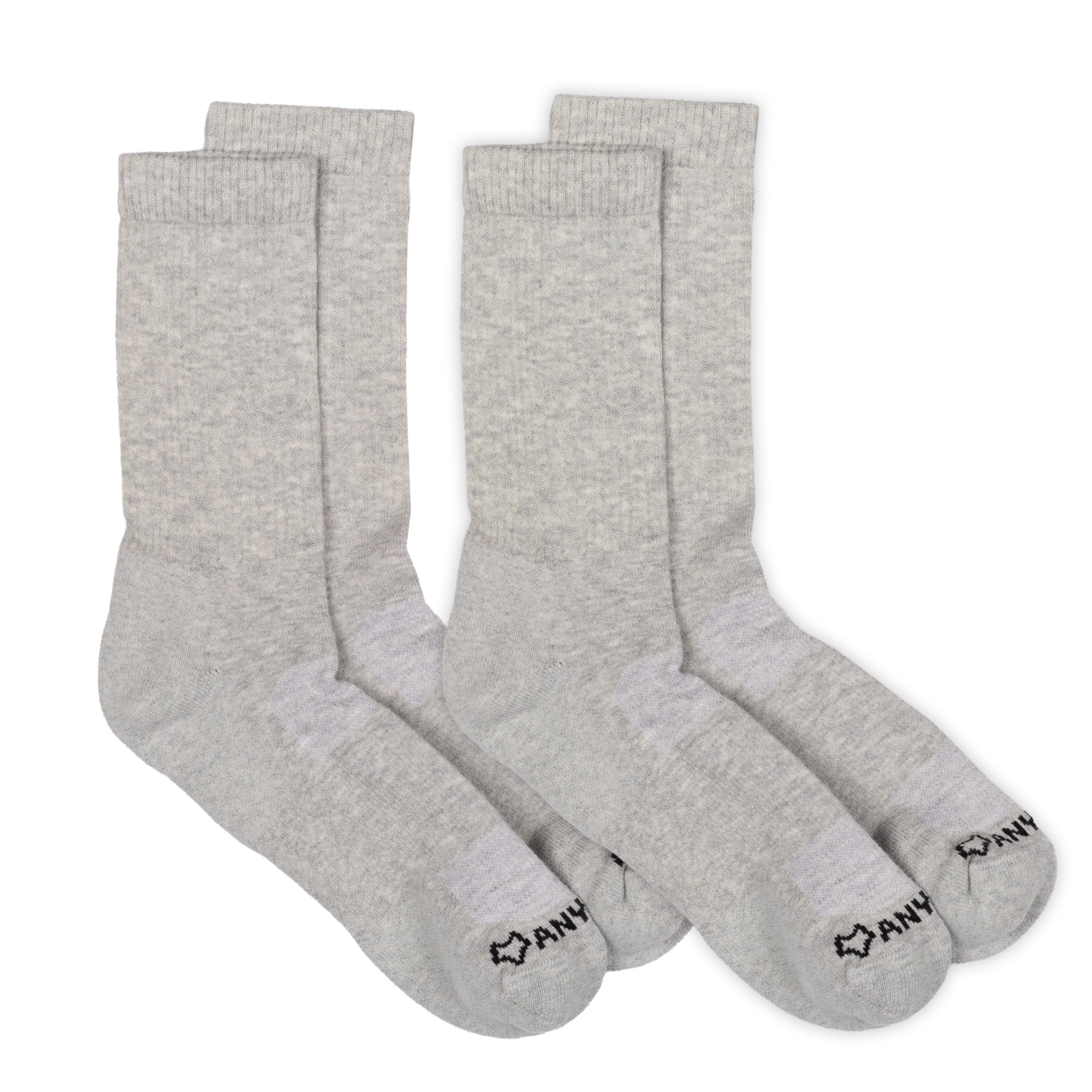 Anywear Essential Lightweight Crew Sock - 2 Pack Silver/Silver S/M - Fox River