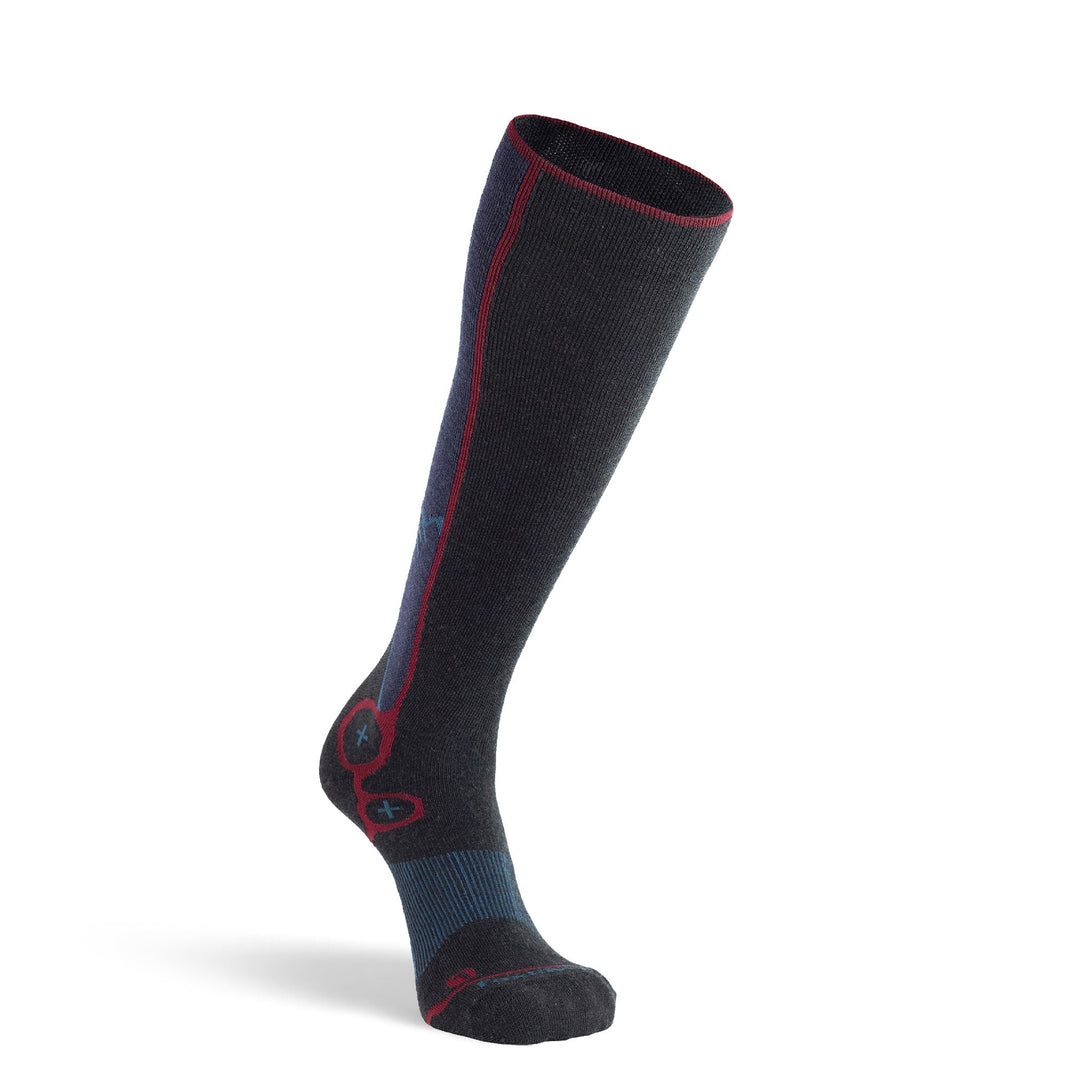 Breckenridge Ultra - Lightweight Over - the - Calf Ski and Snowboard Sock Black Medium - Fox River