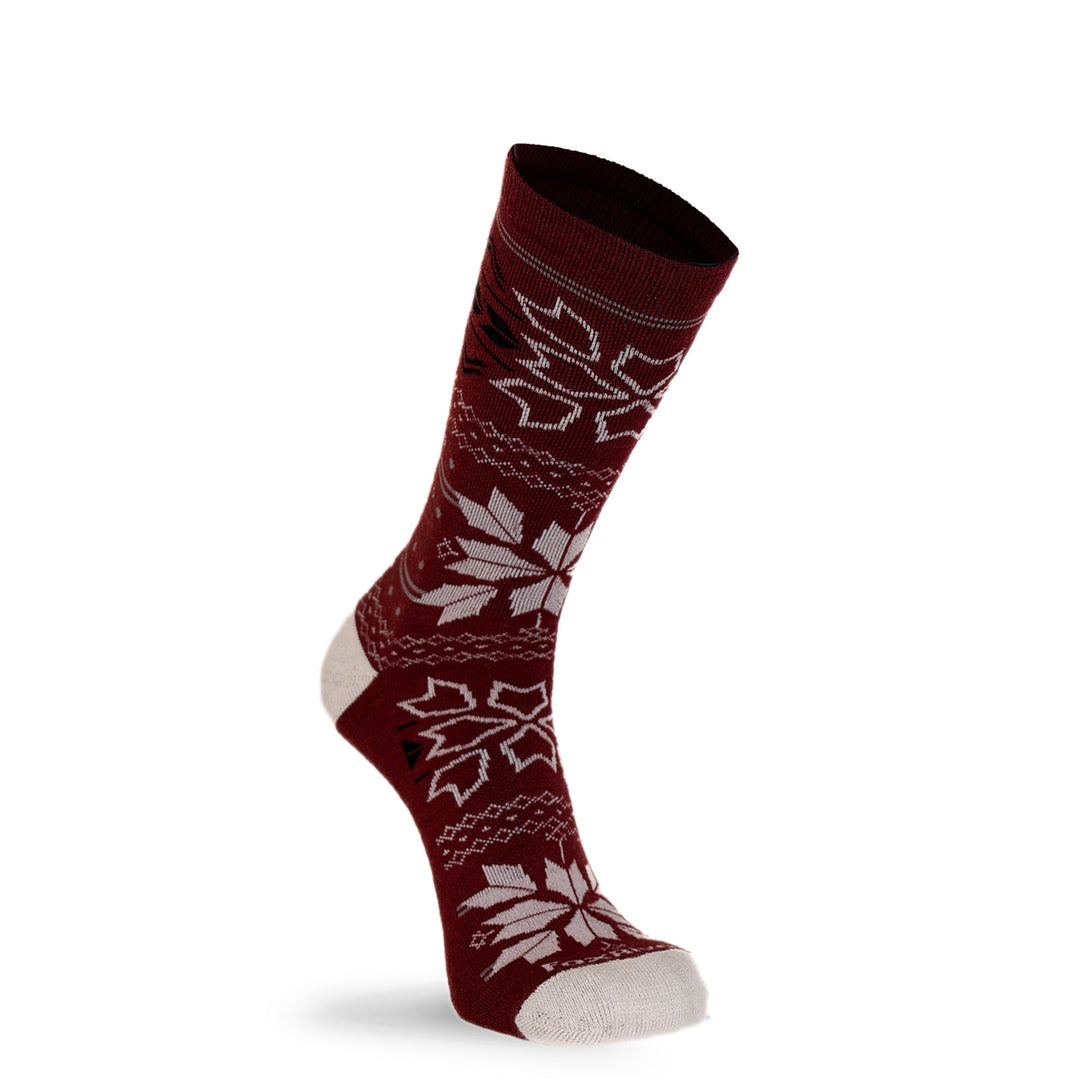 Fair Isle Medium Weight Crew Hiking Sock Red Small - Fox River