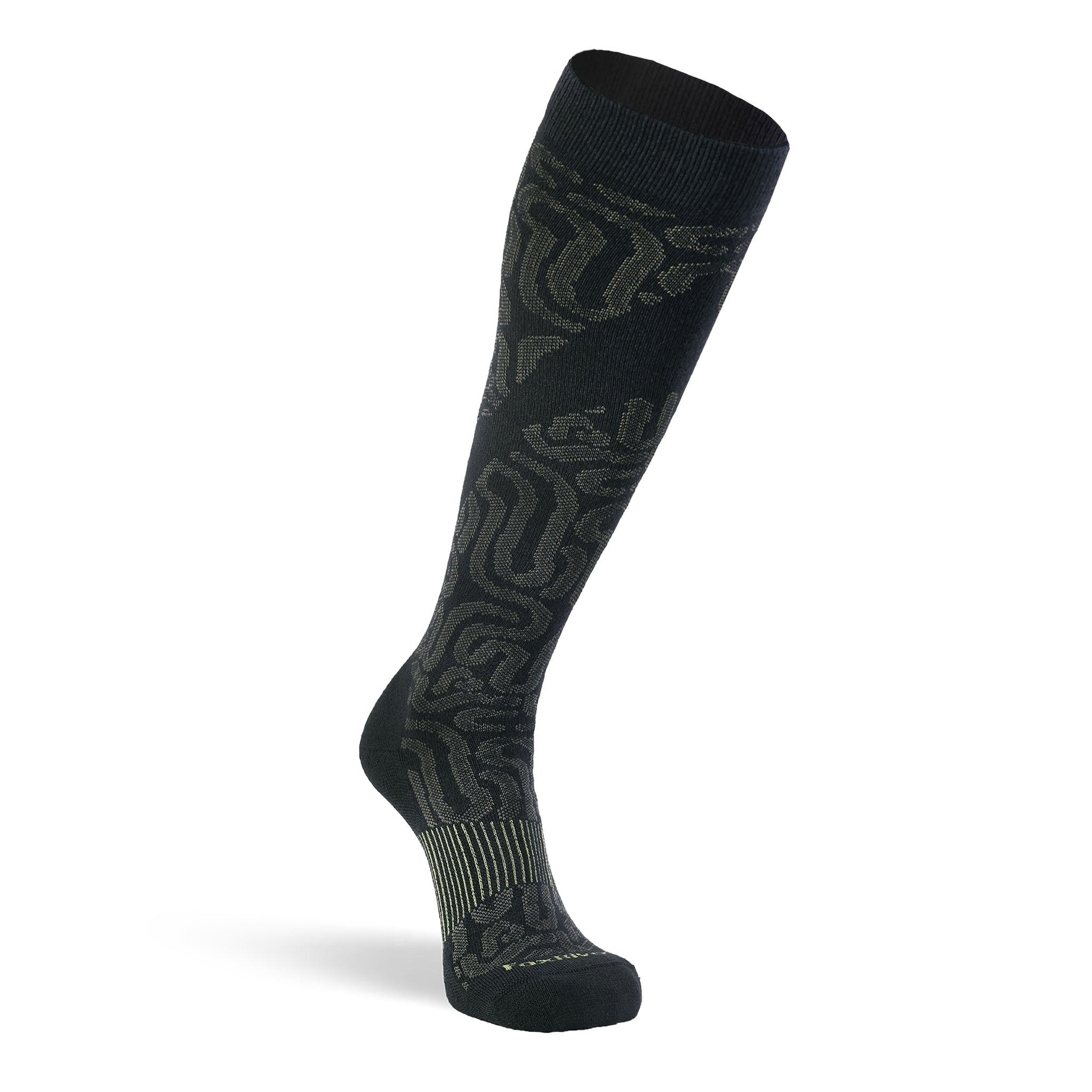 Freestyle Ultra - Lightweight Over - the - Calf Ski and Snowboard Sock Olive Medium - Fox River