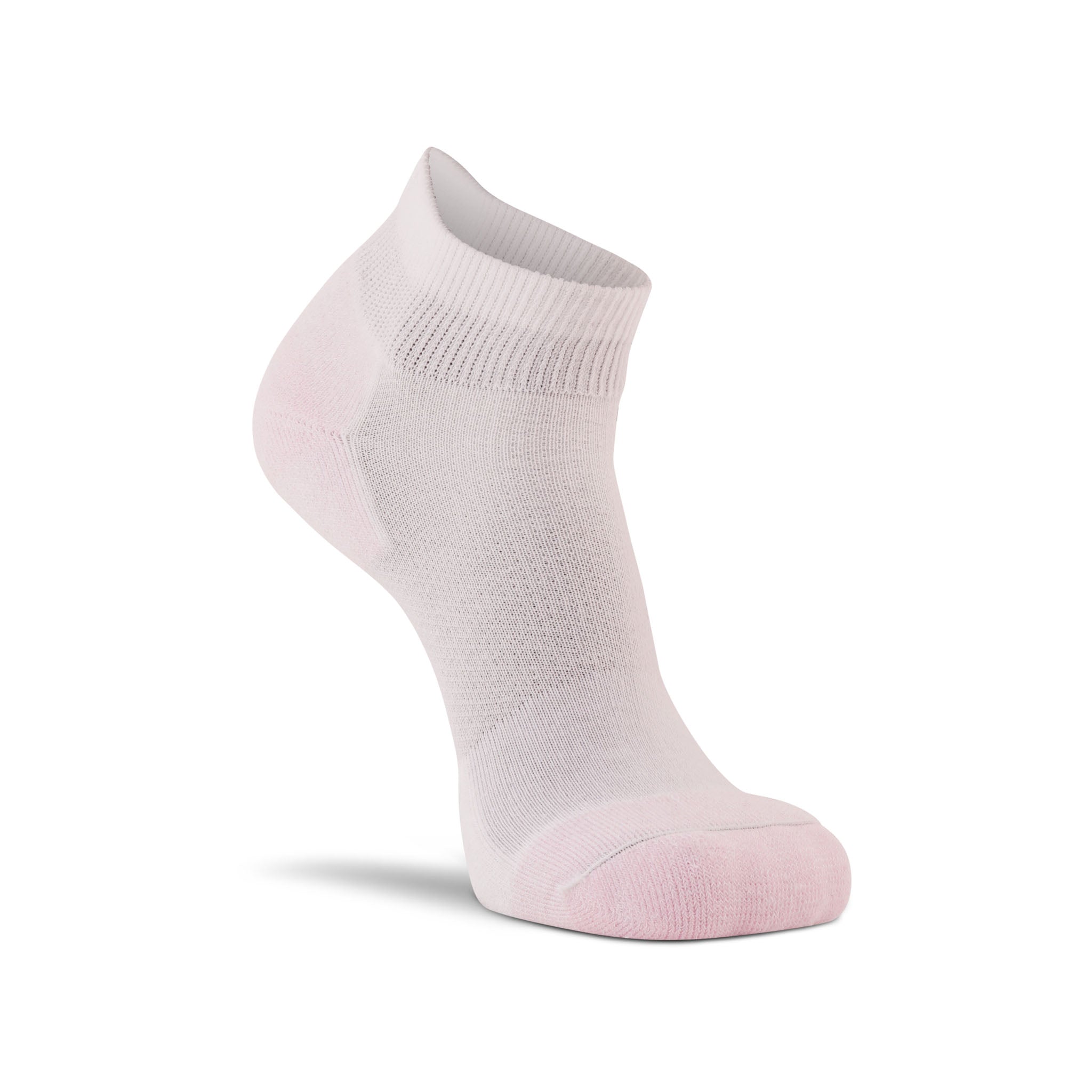 Her Diabetic Lightweight Quarter Crew Sock - 2 Pack White/Pink Medium - Fox River