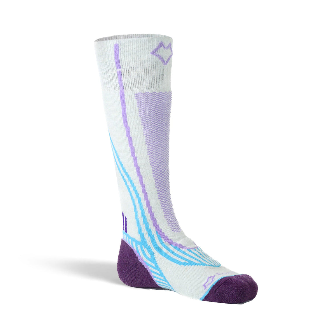 Kid's Snowpass Medium Weight Over - the - Calf Ski and Snowboard Sock Purple Kids' Small - Fox River