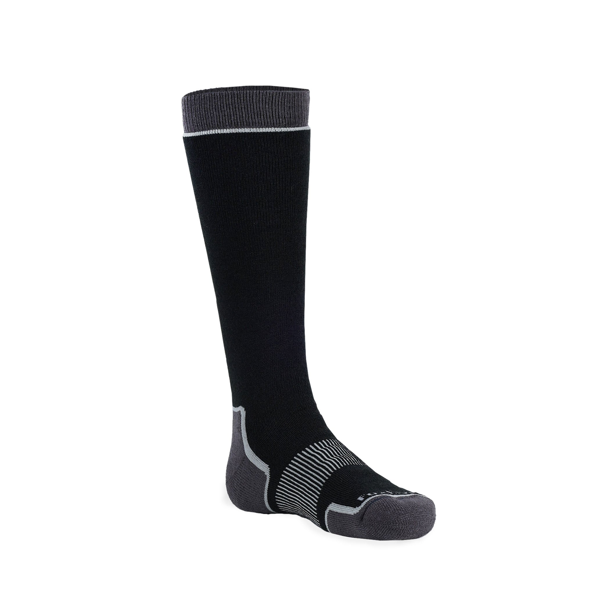 Kid's Steamboat Medium Weight Over - the - Calf Ski and Snowboard Sock Black Kids' X - Small - Fox River