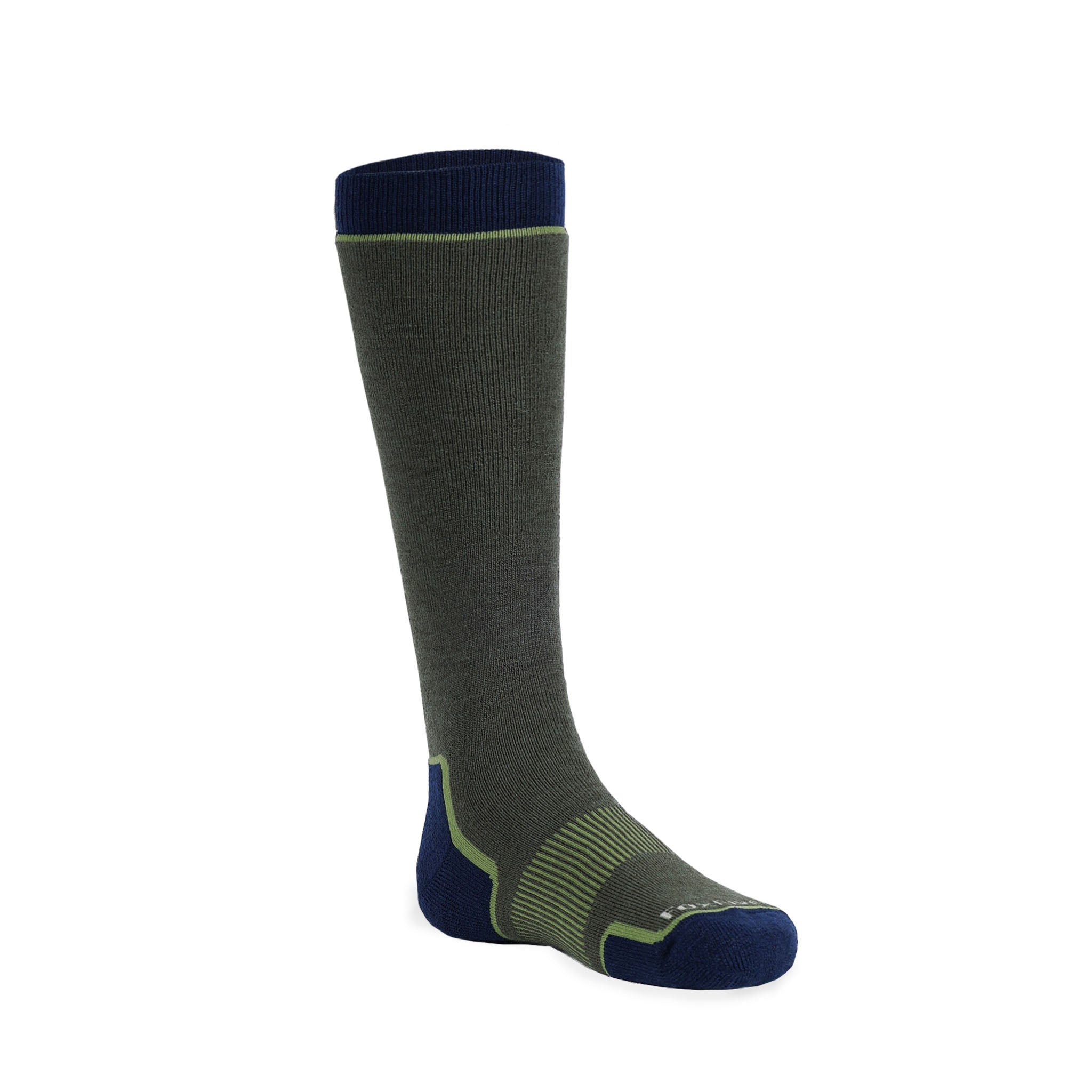 Kid's Steamboat Medium Weight Over - the - Calf Ski and Snowboard Sock Green Kids' Small - Fox River