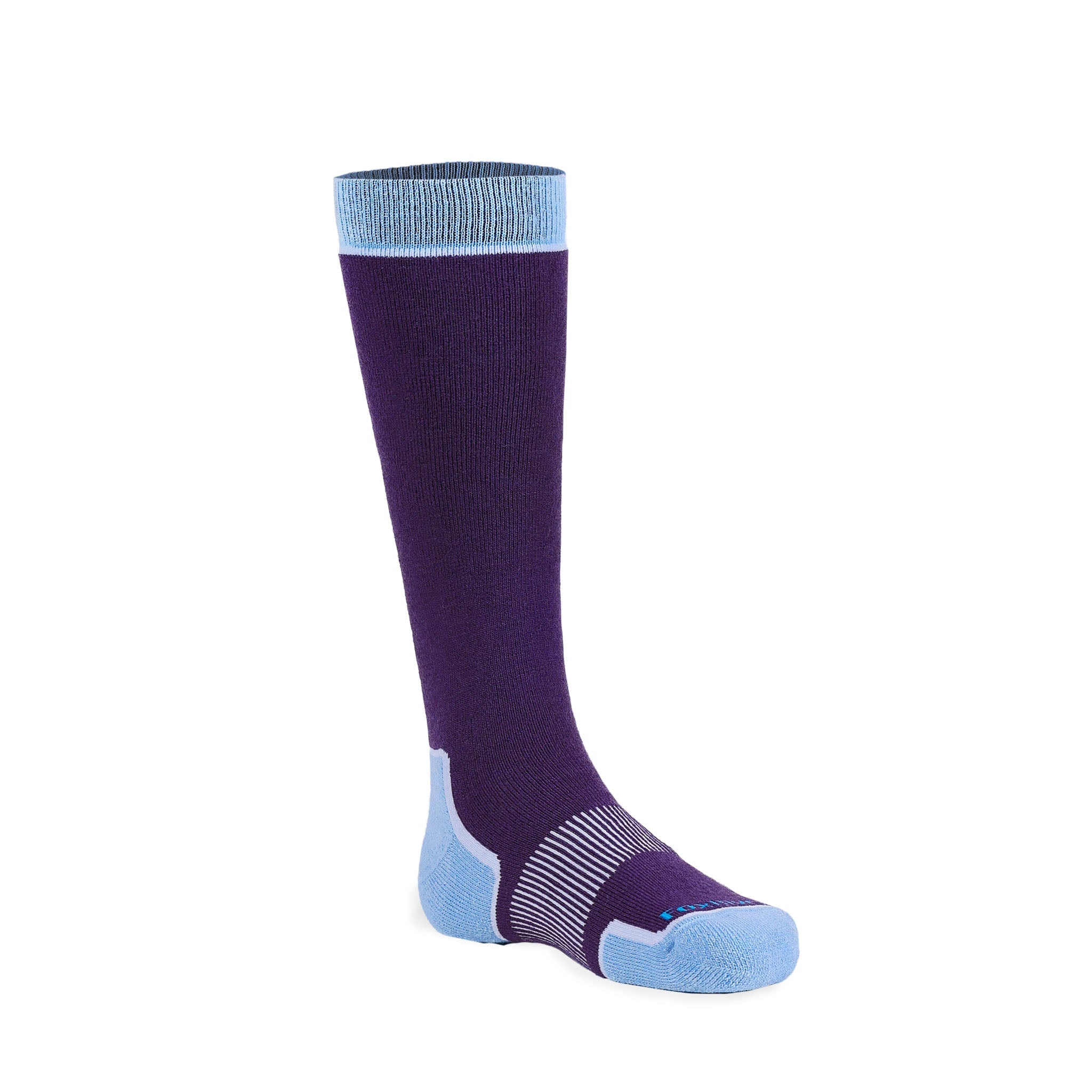 Kid's Steamboat Medium Weight Over - the - Calf Ski and Snowboard Sock Purple Kids' Small - Fox River