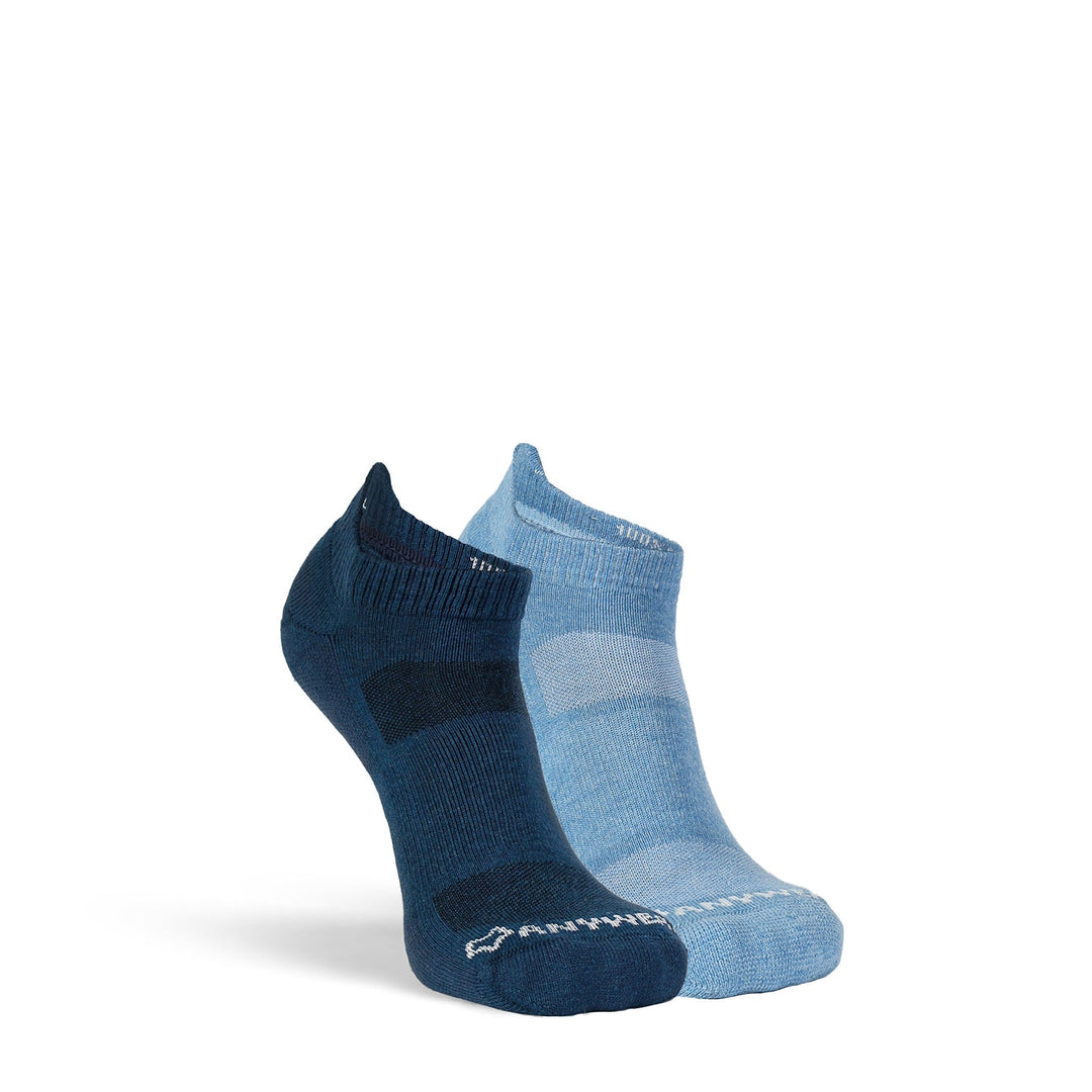 Men's Anywear Essential Lightweight Ankle Sock - 2 Pack Ink/Ice S/M - Fox River