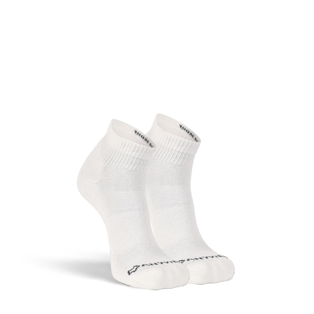 Men's Anywear Essential Lightweight Quarter Crew Sock - 2 Pack Cloud/Cloud S/M - Fox River