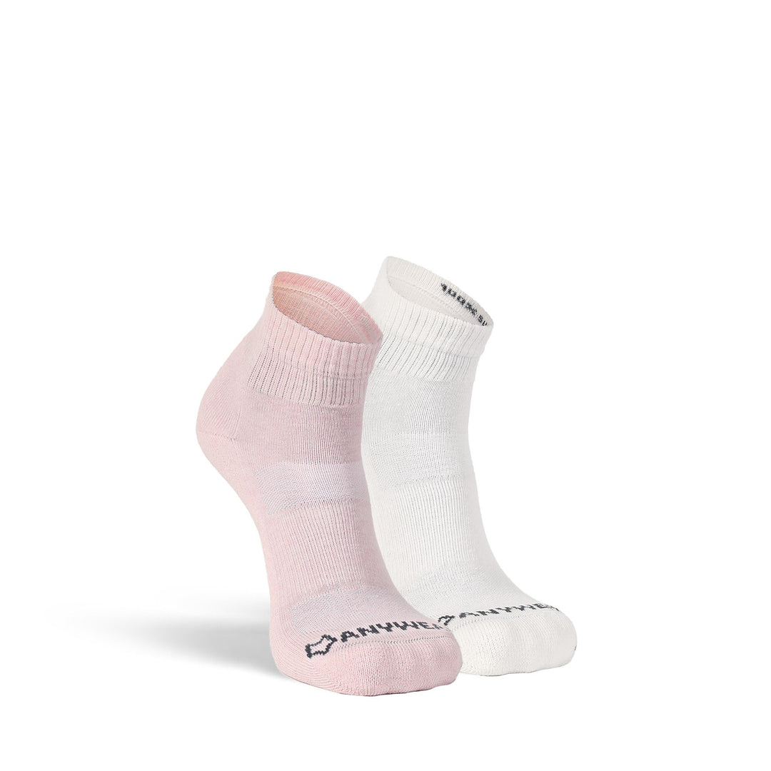 Men's Anywear Essential Lightweight Quarter Crew Sock - 2 Pack Petal/Cloud S/M - Fox River