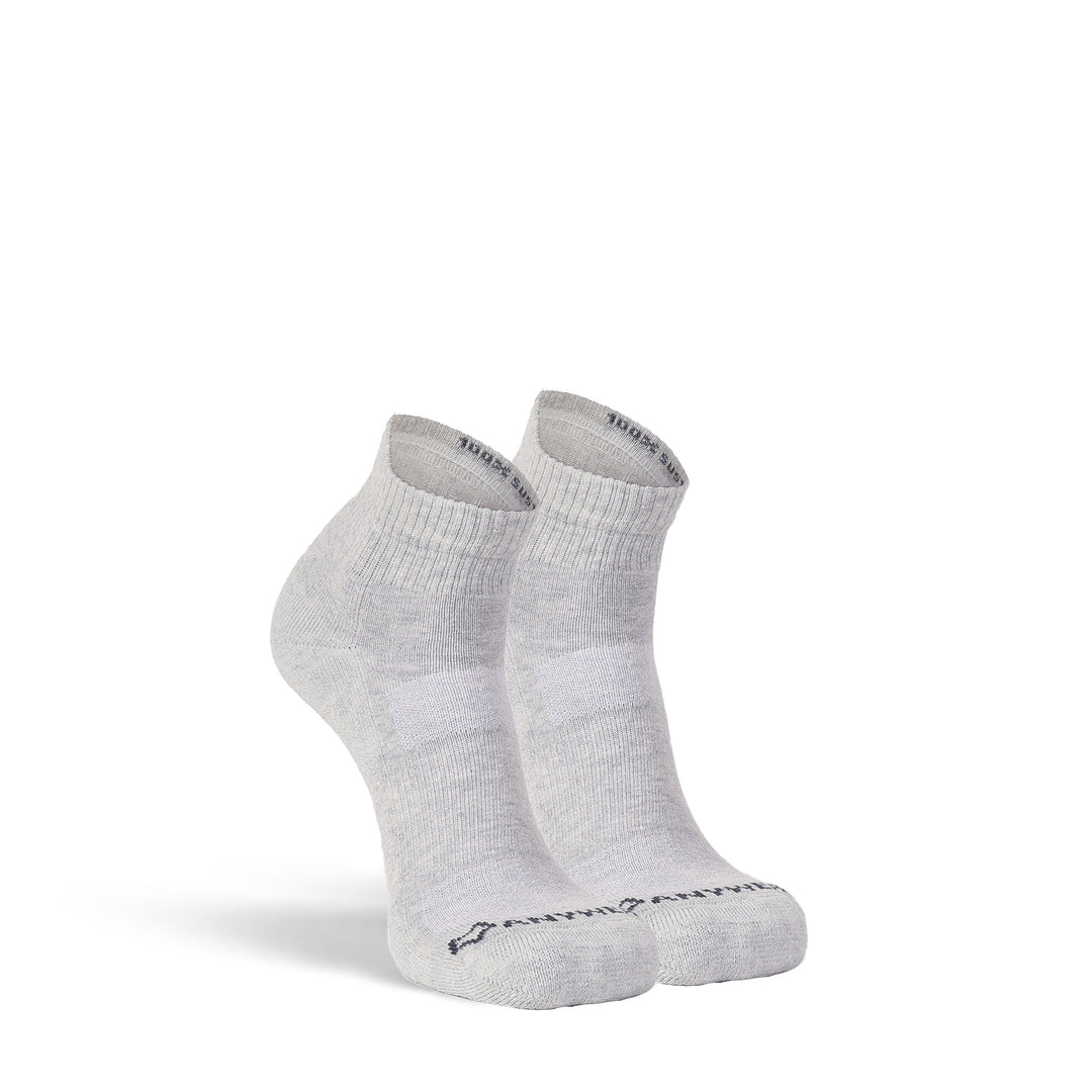 Men's Anywear Essential Lightweight Quarter Crew Sock - 2 Pack Silver/Silver S/M - Fox River