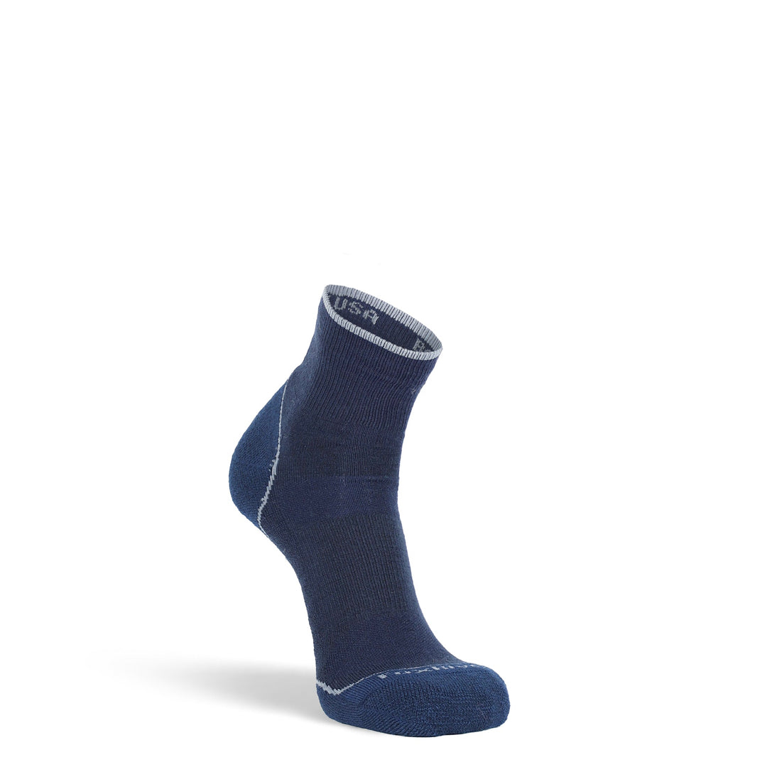 Men's Basecamp 2.0 Lightweight Quarter Crew Hiking Sock Dark Blue Medium - Fox River