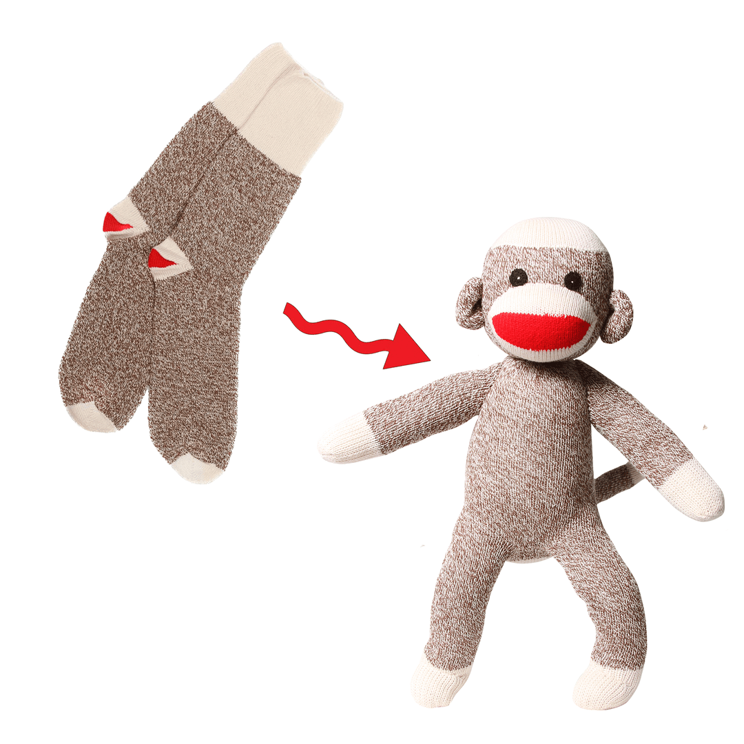 Original Rockford Red Heel Lightweight Crew Crafting Sock - 2 pack Brown Small Monkey - Fox River