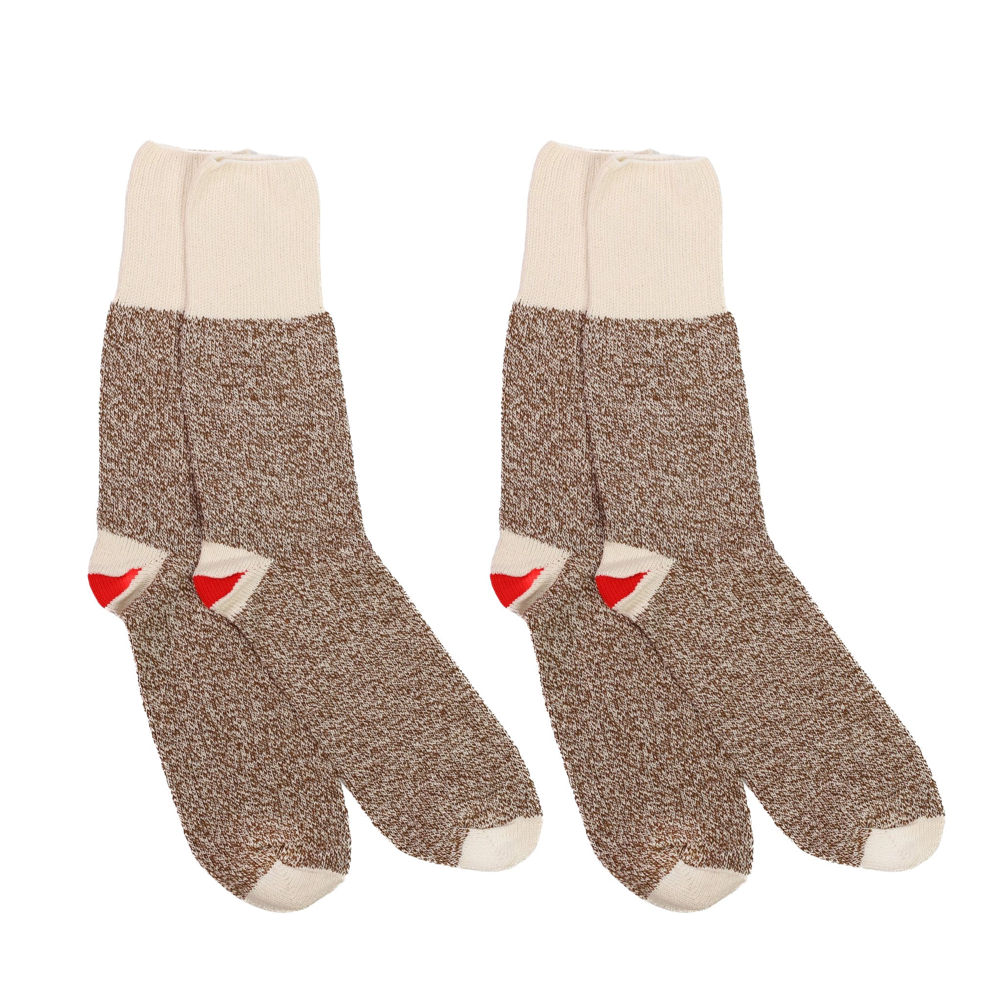 Original Rockford Red Heel Lightweight Crew Crafting Sock - 2 pack Brown Small Monkey - Fox River