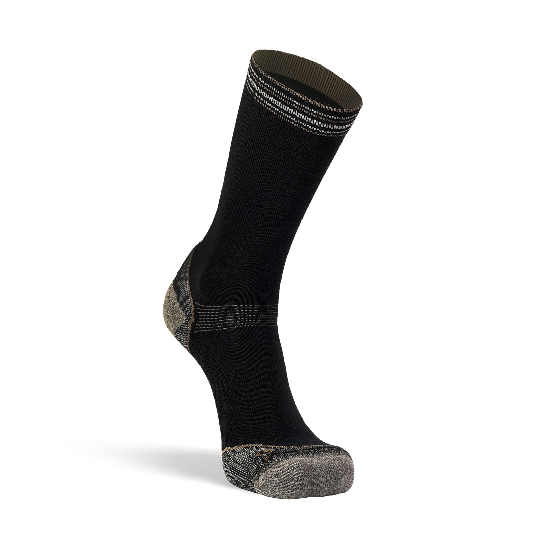Stripe Medium Weight Crew Hiking Sock Black Medium - Fox River
