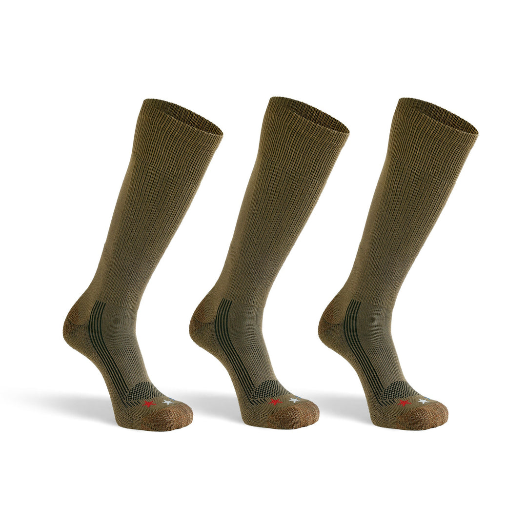 Tactical Boot Americana Lightweight Mid - Calf Military Sock Bundle - 3 Pairs Coyote Brown Small - Fox River