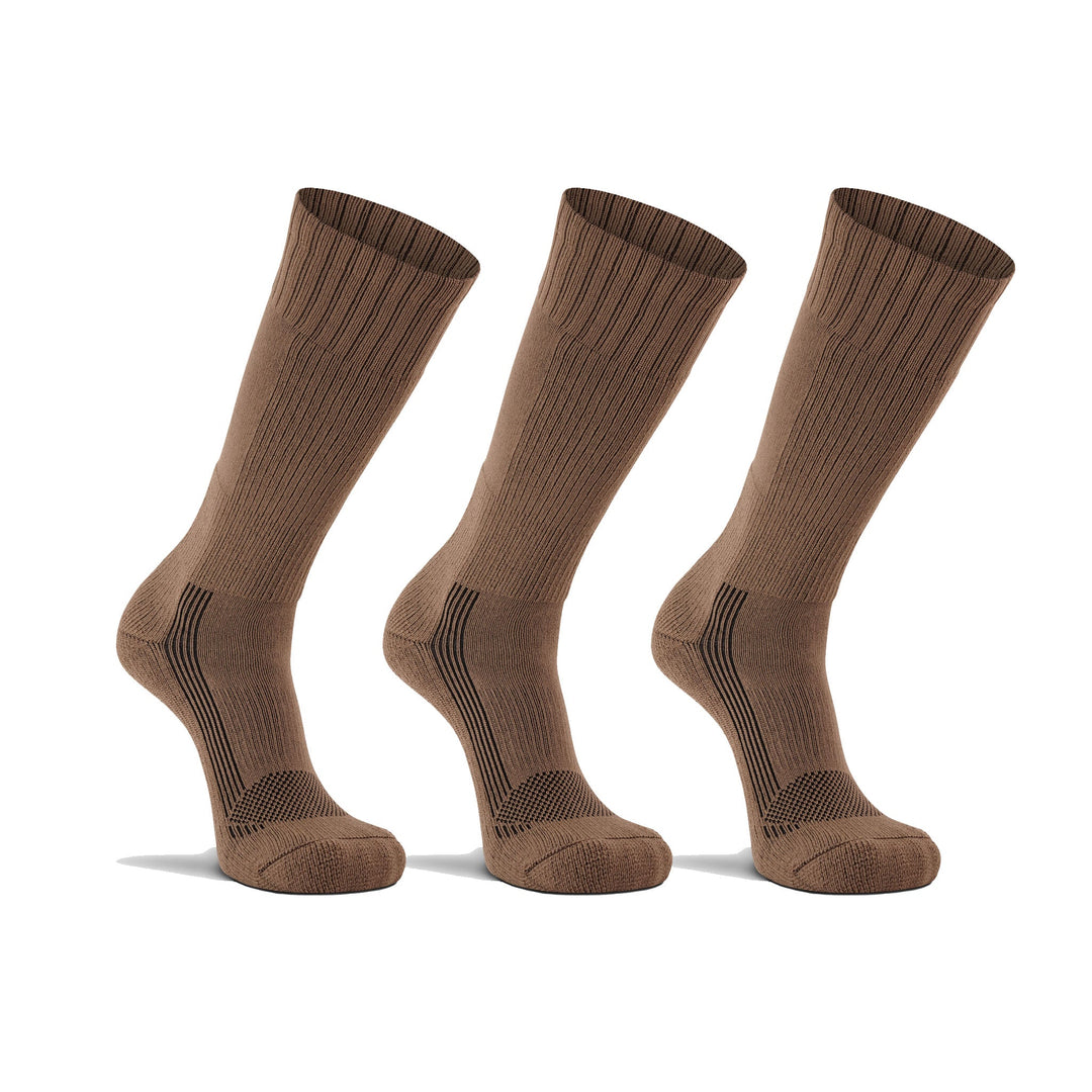 Tactical Boot Lightweight Mid - Calf Military Sock Bundle - 3 Pack Coyote Brown Medium - Fox River