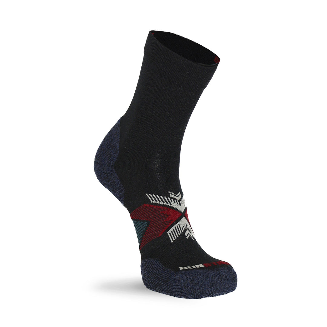 Upland Medium Weight Crew Running Sock Black Small - Fox River