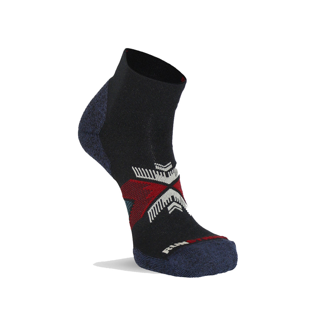 Upland Medium Weight Quarter Crew Running Sock Black Small - Fox River