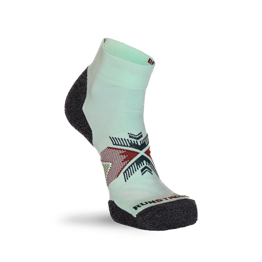 Upland Medium Weight Quarter Crew Running Sock Green Small - Fox River