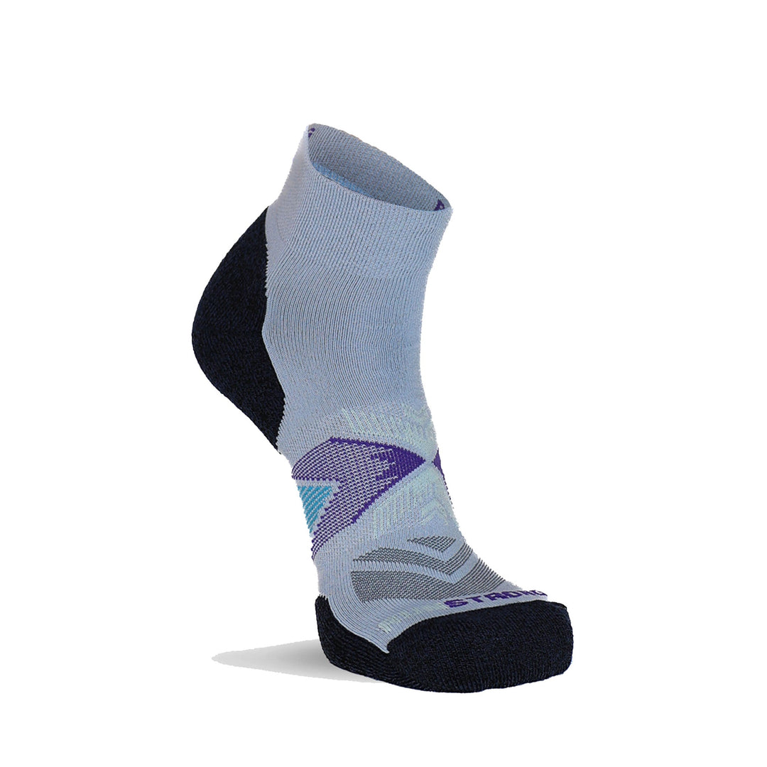 Upland Medium Weight Quarter Crew Running Sock Light Blue Small - Fox River