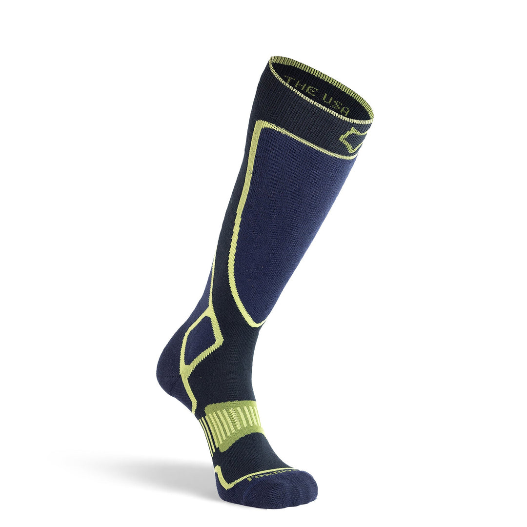 Valdez 2.0 Lightweight Over - the - Calf Ski and Snowboard Sock Navy Medium - Fox River