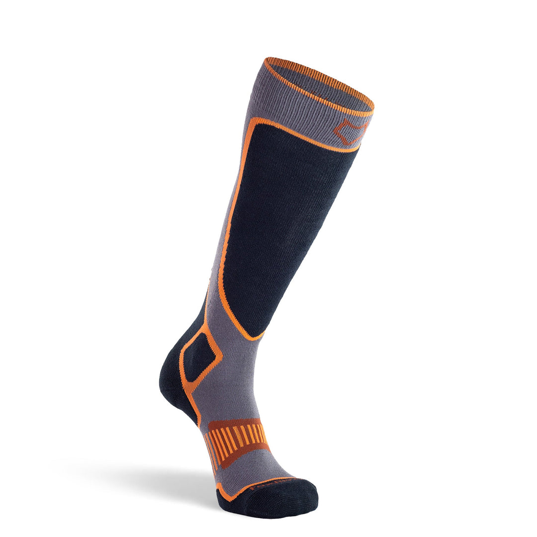 Valdez 2.0 Lightweight Over - the - Calf Ski and Snowboard Sock Orange Medium - Fox River