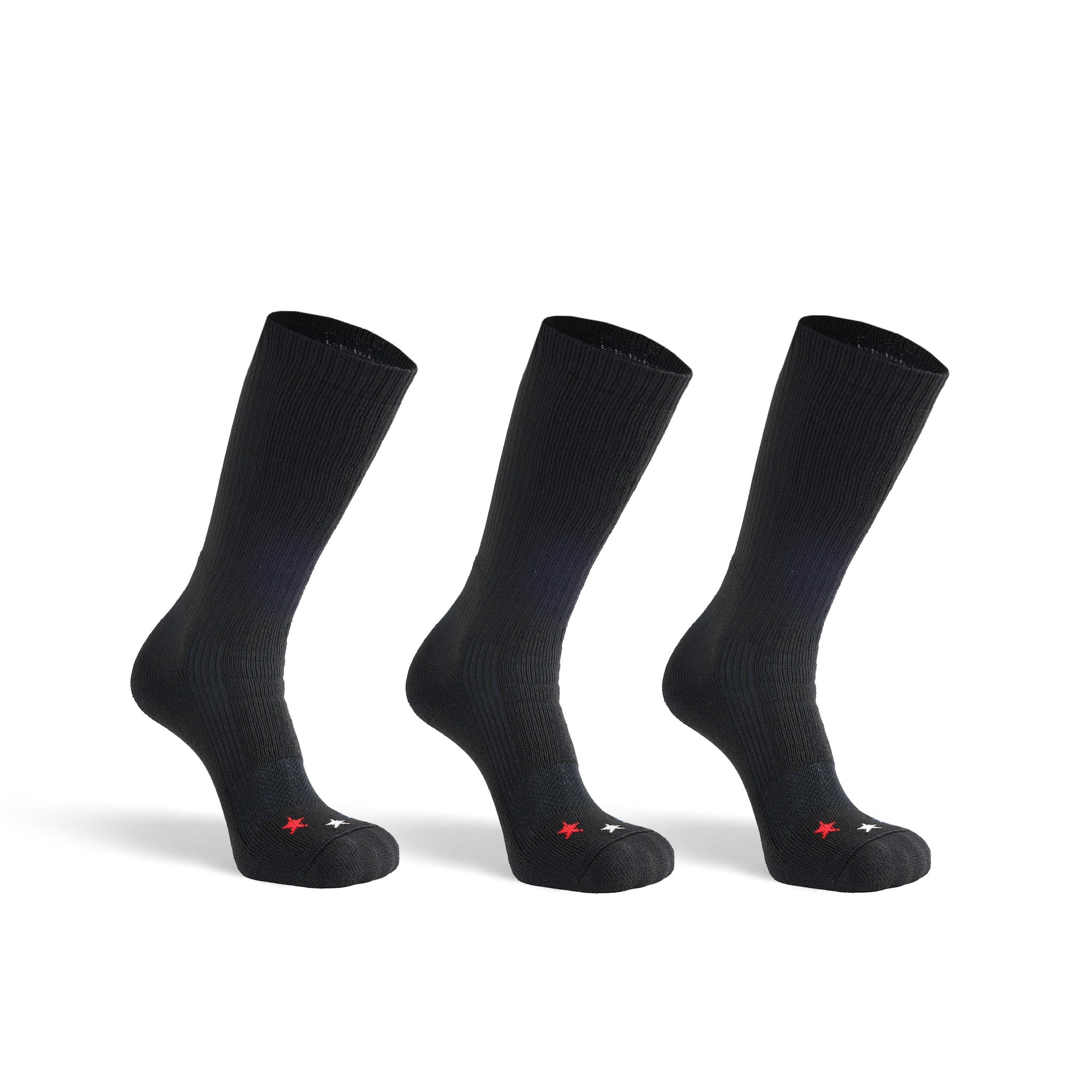 Wick Dry Maximum Americana Medium Weight Crew Military Sock Bundle - 3 Pairs Black Small - Fox River