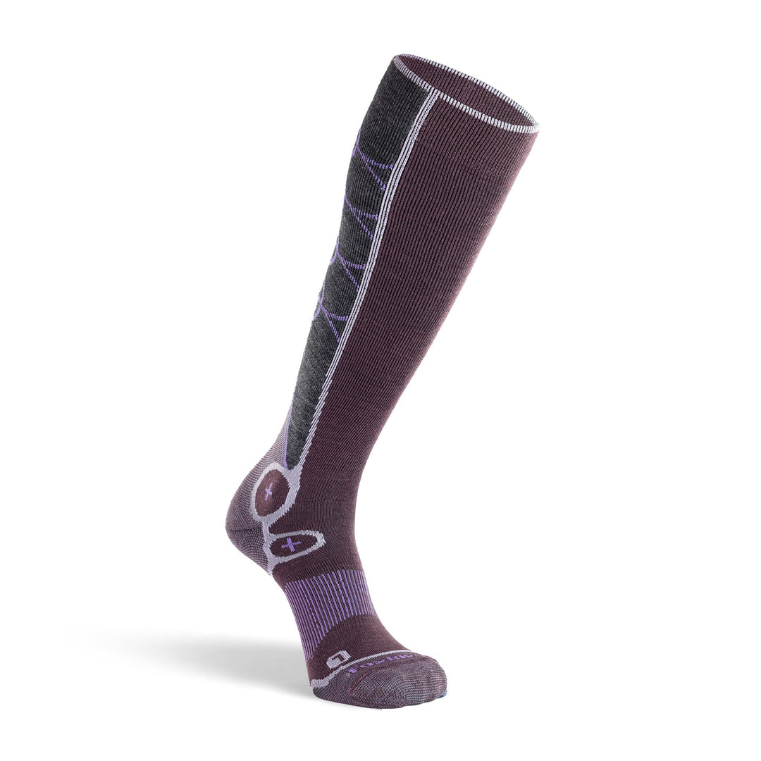 Women's Afton Ultra - Lightweight Over - the - Calf Ski and Snowboard Sock Purple Small - Fox River