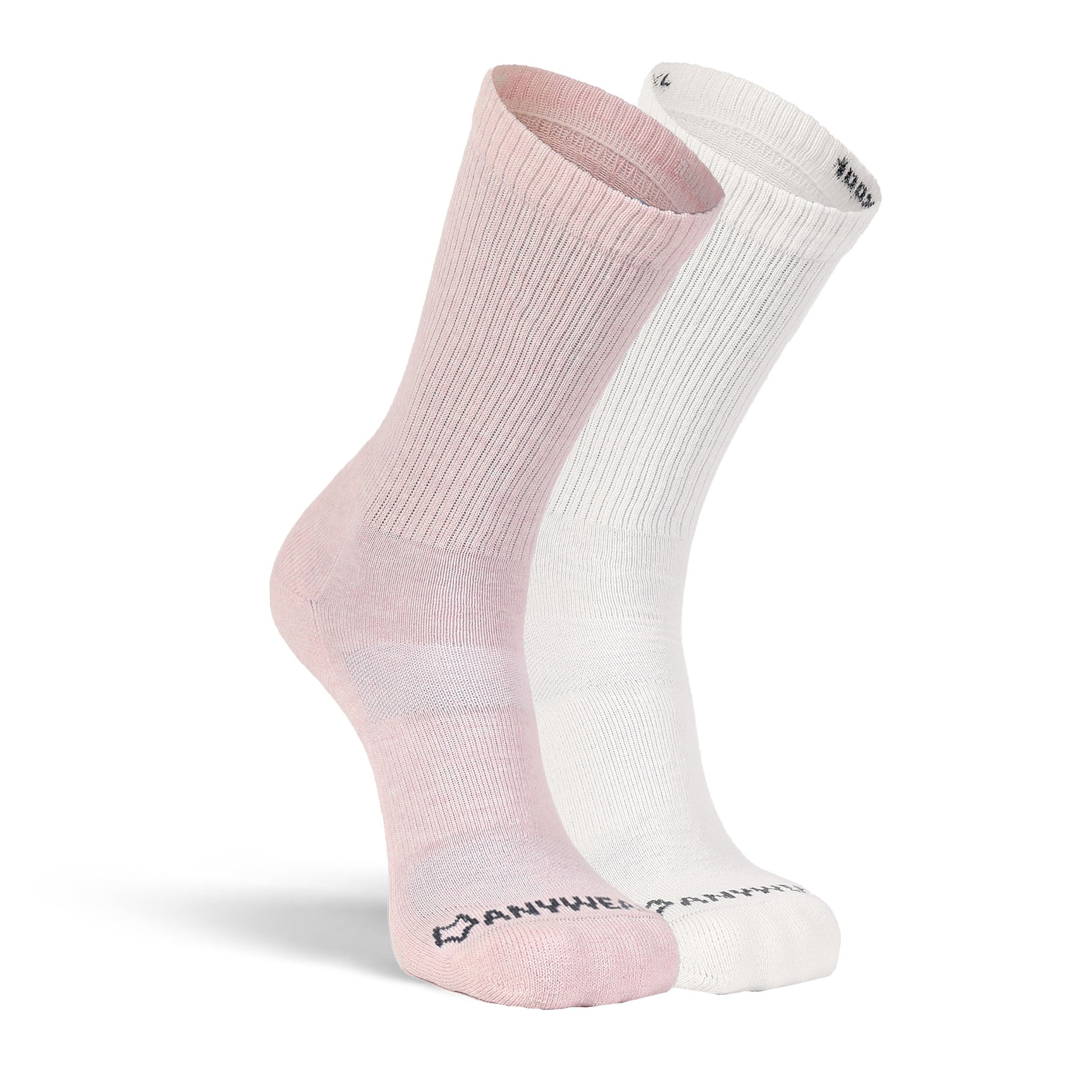 Women's Anywear Essential Lightweight Crew Sock - 2 Pack Petal/Cloud S/M - Fox River