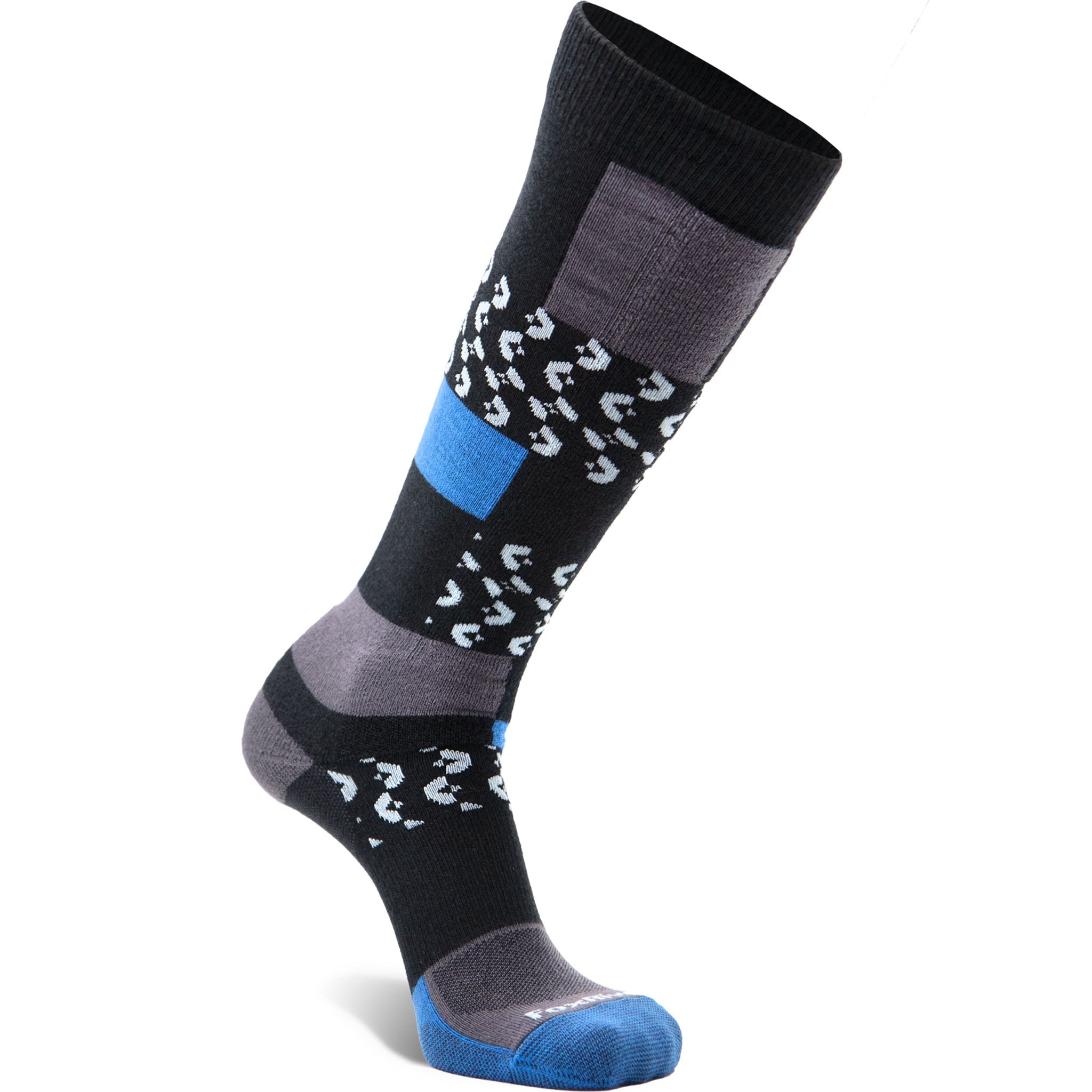 Women's Peakheat Liftie Lightweight Over-the-Calf Ski and Snowboard Sock Black/Blue Small - Fox River